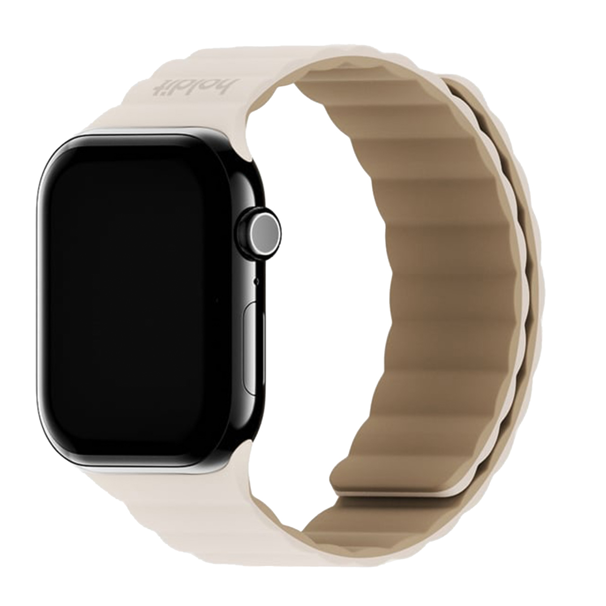 Holdit Bracelet en silicone magnétique Apple Watch | 38/40/41/42 mm - Light Beige / Beige