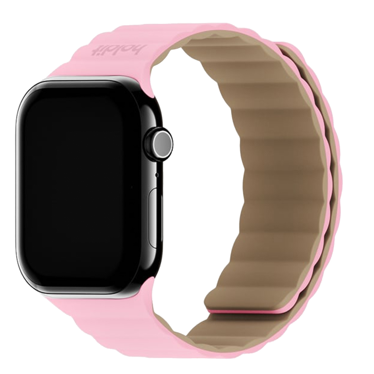 Holdit Bracelet en silicone magnétique Apple Watch | 44/45/46/49 mm - Pink / Beige