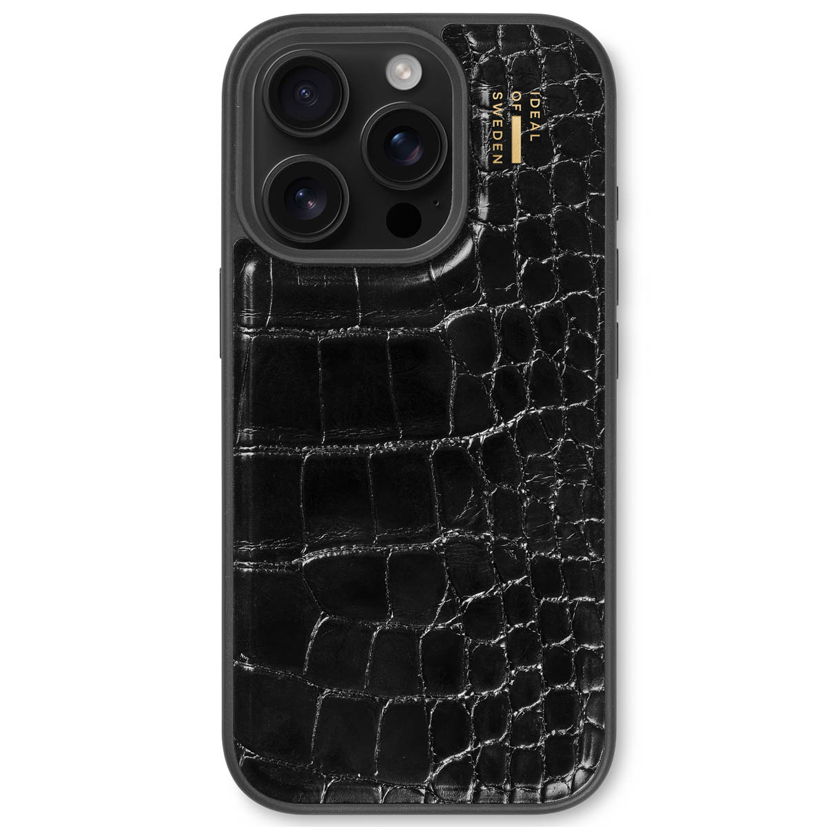 iDeal of Sweden Coque Vegan Leather Apple iPhone 16 Pro - Black Croco