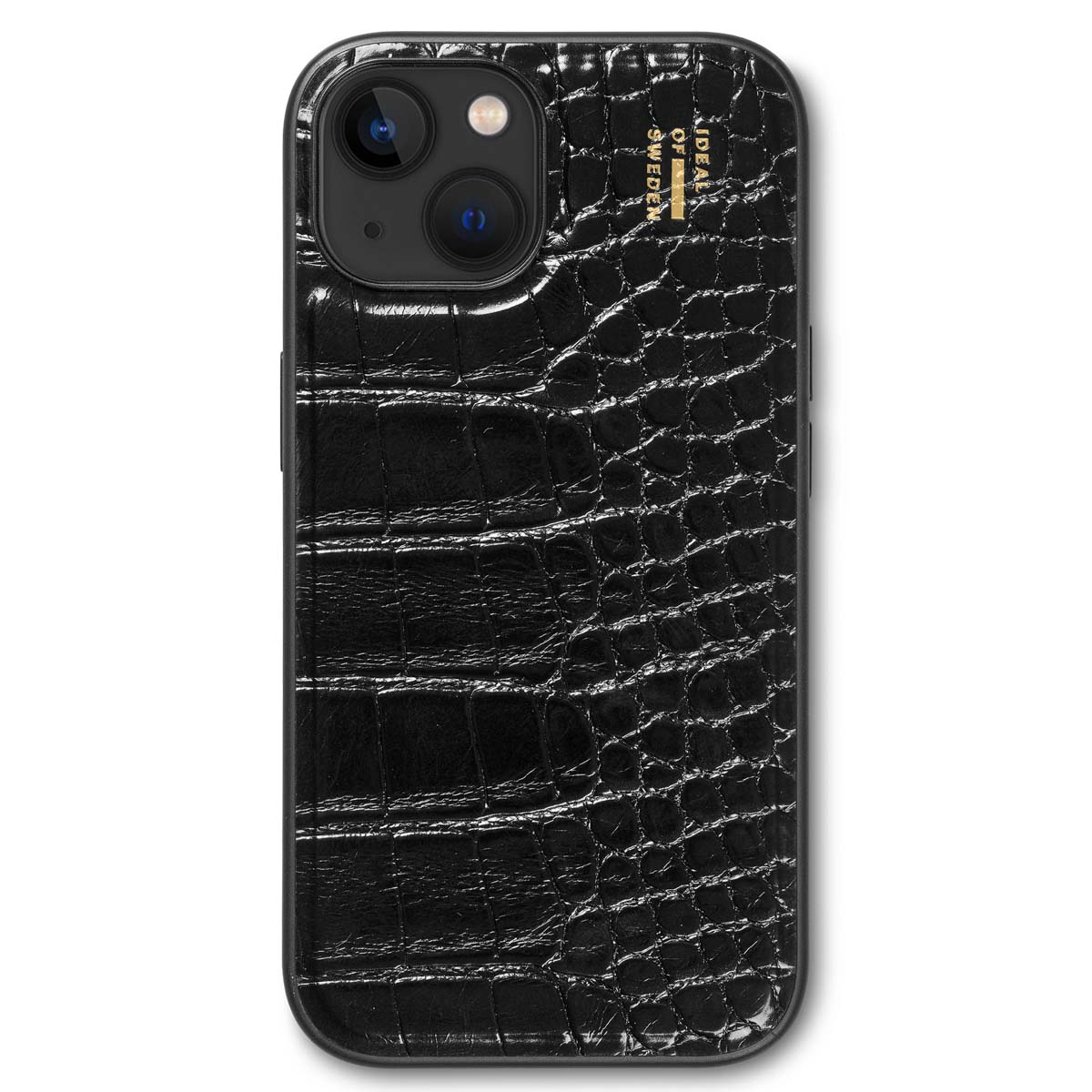 iDeal of Sweden Vegan Leather Backcover voor de Apple iPhone 17e / 16e / 15 / 14 / 13 - Black Croco