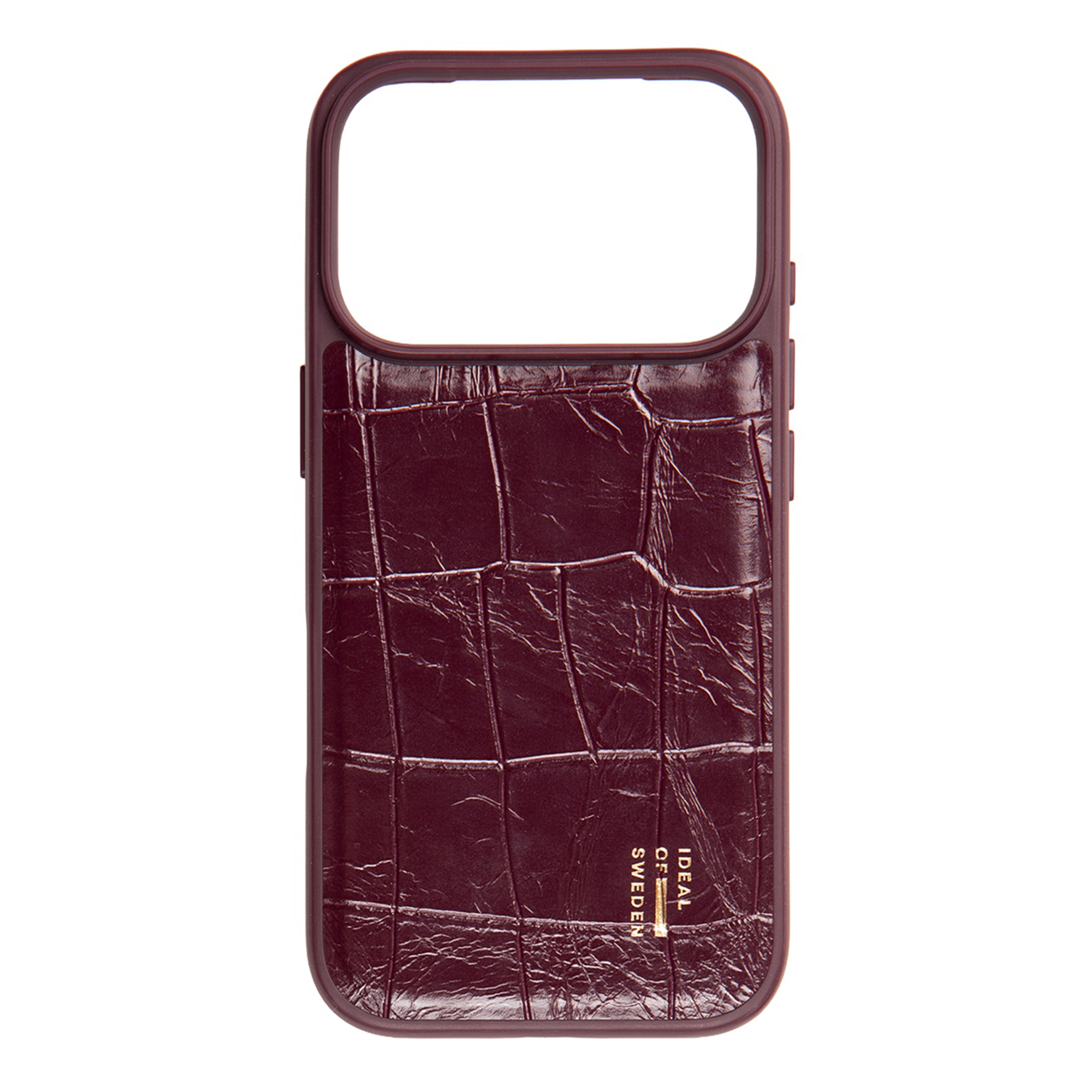 iDeal of Sweden Vegan Leather MagSafe Backcover voor de Apple iPhone 18 Pro / 17 Pro - Fine Wine Croco