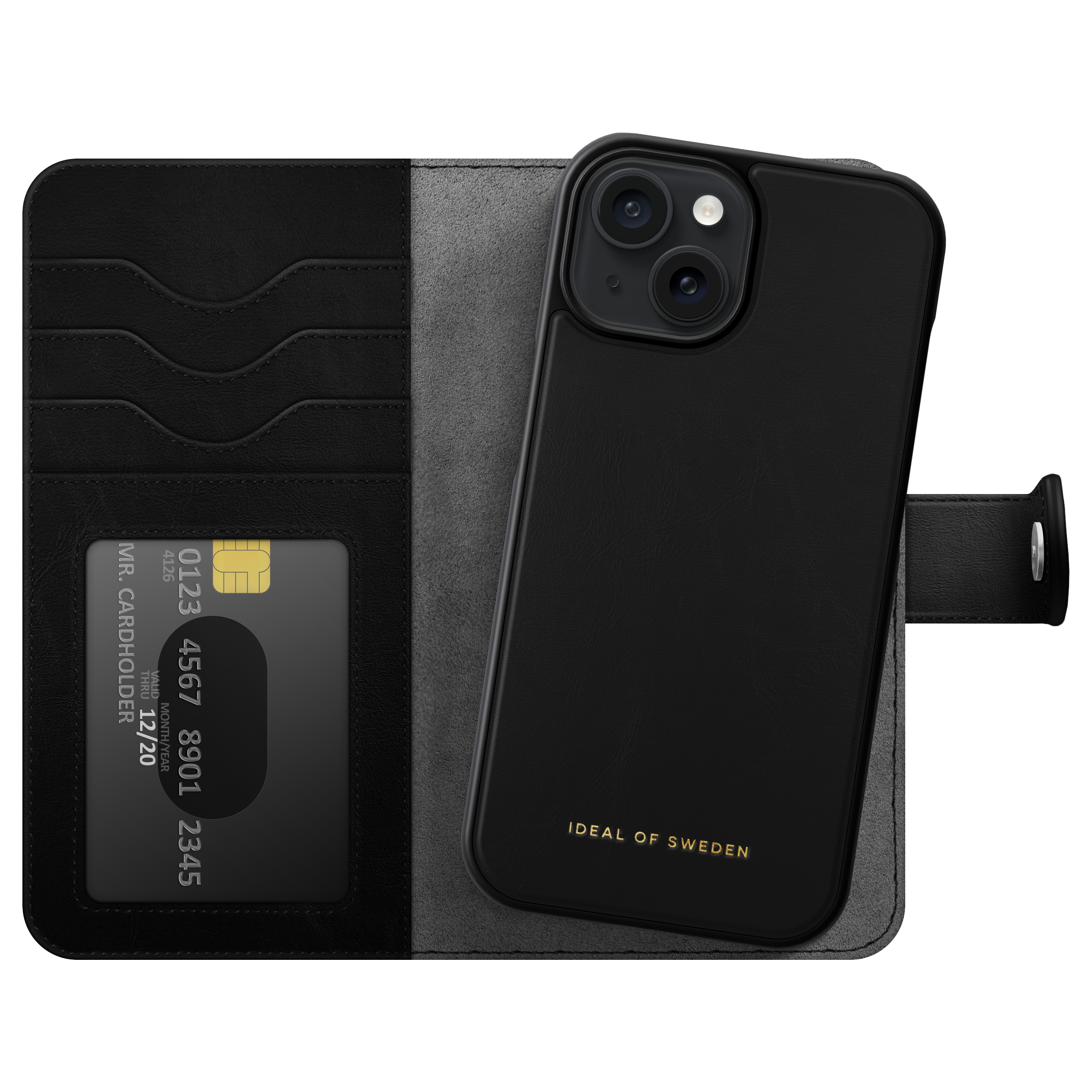 iDeal of Sweden Magnet Wallet+ Bookcase voor de Apple iPhone 15 - Black