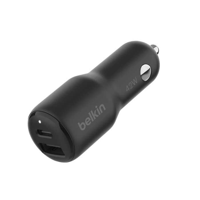 Belkin BoostCharge 2-poorts Autolader USB-C/USB-A 42W - Zwart