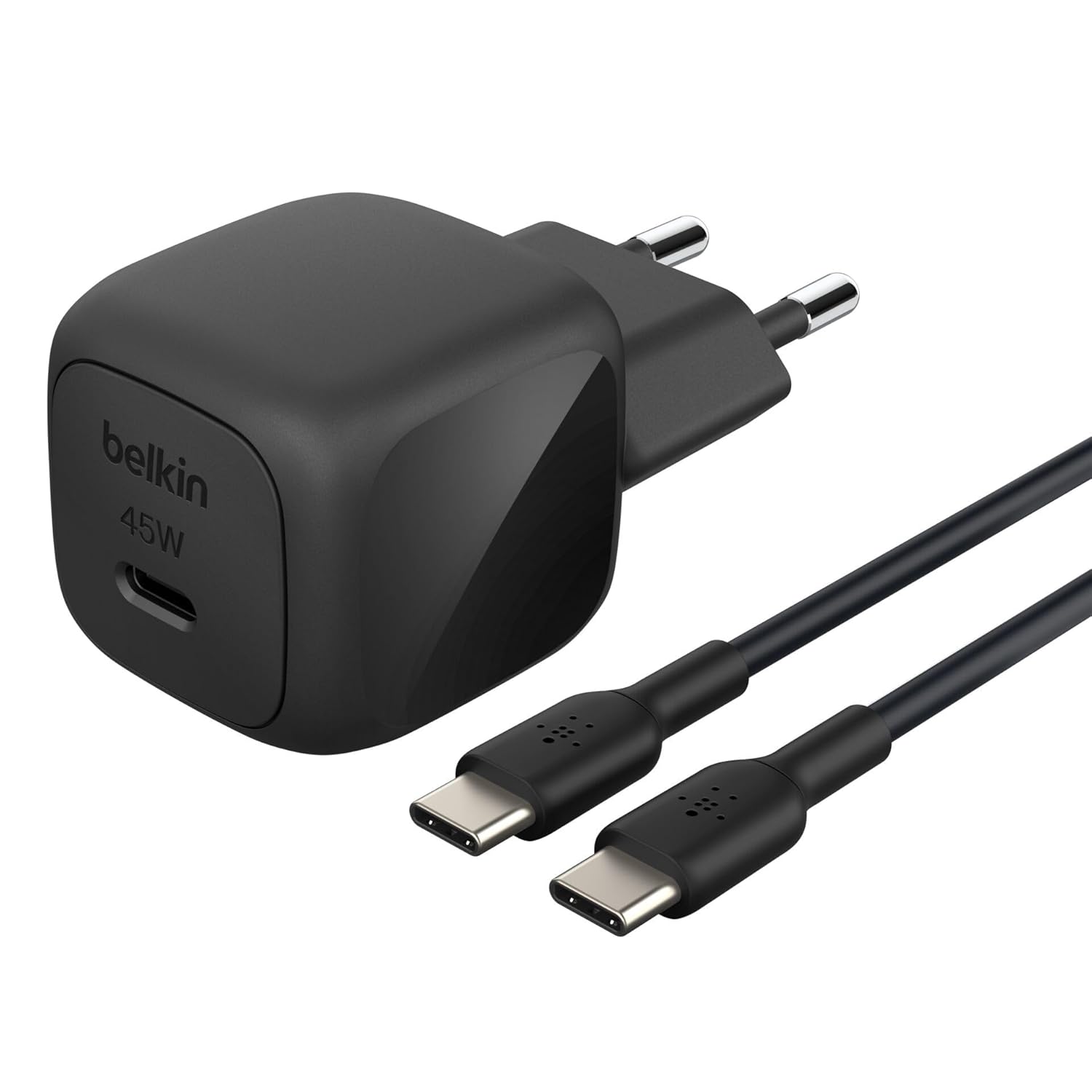 Belkin BoostCharge Compacte USB-C oplader 45W met USB-C naar USB-C kabel - 1 meter - Zwart