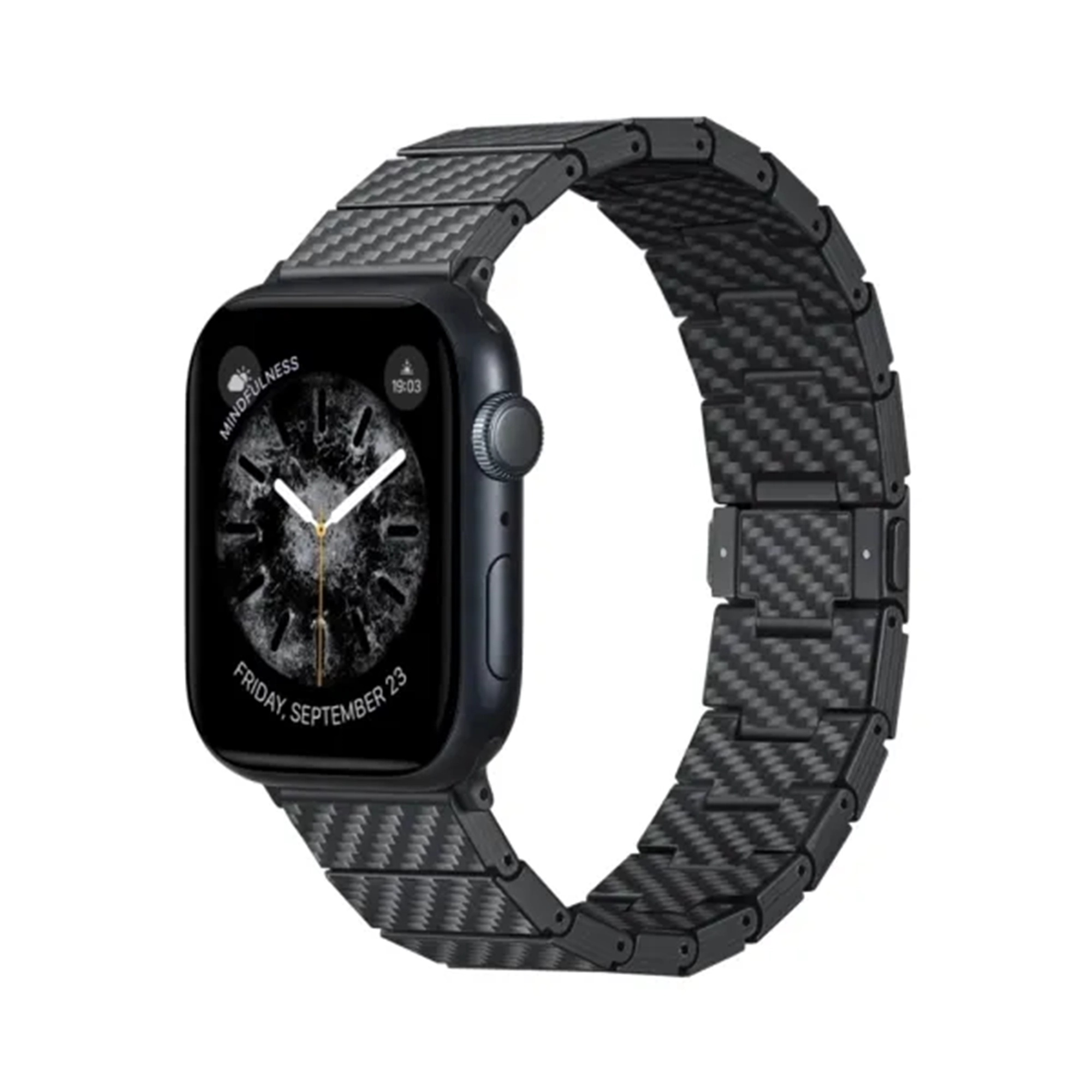 Pitaka Carbon Fiber bandje voor de Apple Watch | 44/45/46/49 mm - Modern Carbon Black