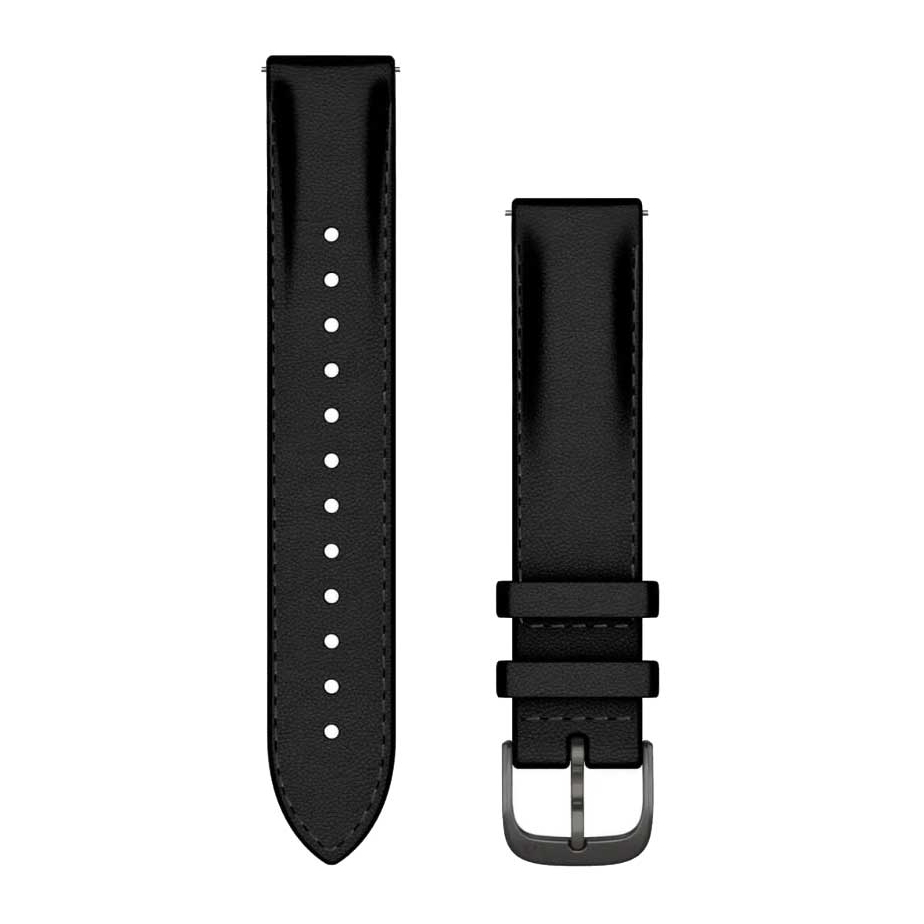 Leren bandje - Garmin 18 mm aansluiting - Zwart