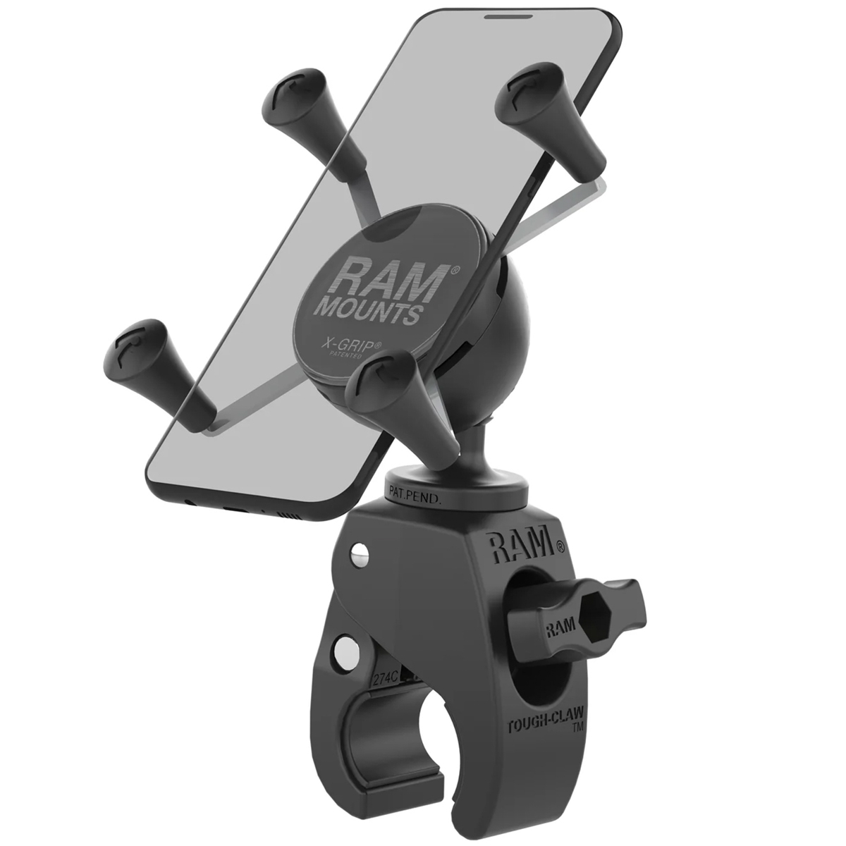 RAM Mounts X-Grip® Tough-claw Telefoonhouder Fiets / Scooter / Motor - 360° draaibaar - Universeel - Klein - Zwart