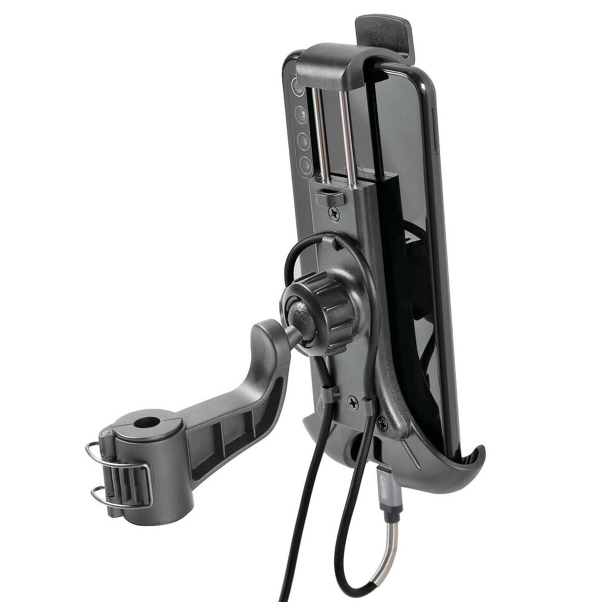 Lampa Smart Flow Telefoonhouder Scooter - 360° draaibaar - Spiegel en windscherm bevestiging - Zwart