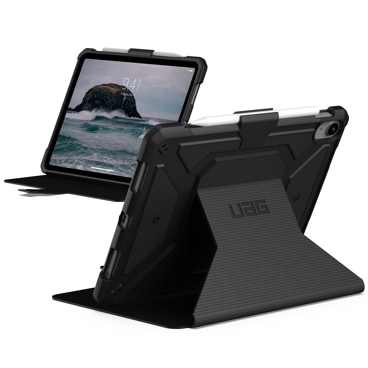 UAG Metropolis Bookcase voor de Apple iPad 11 (2025) 11 inch A16 / iPad 10 (2022) 10.9 inch - Zwart