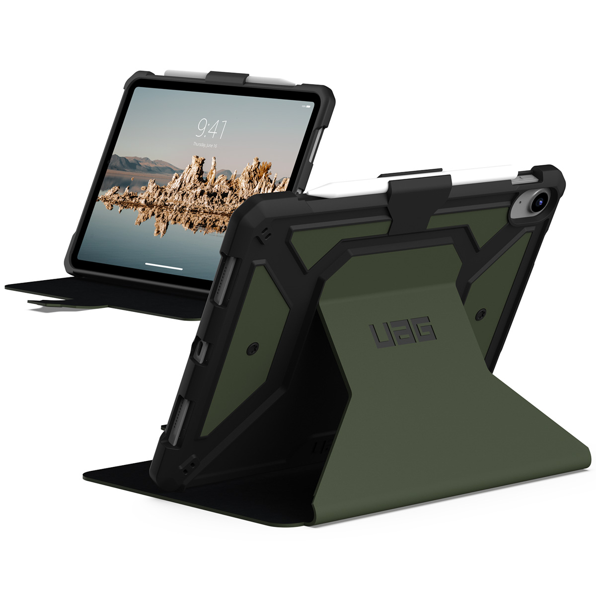 UAG Metropolis Bookcase voor de Apple iPad 11 (2025) 11 inch A16 / iPad 10 (2022) 10.9 inch - Groen