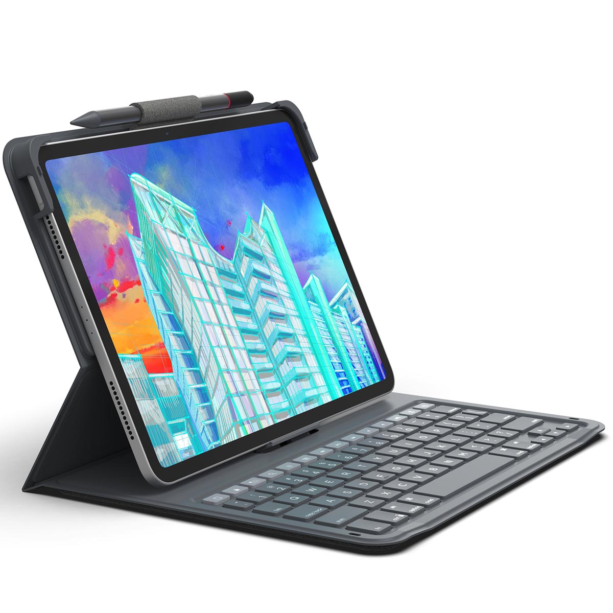 ZAGG Messenger Folio 2 Keyboard Case voor de Apple iPad 11 (2025) 11 inch A16 / iPad 10 (2022) 10.9 inch - QWERTY / NL - Charcoal Grey