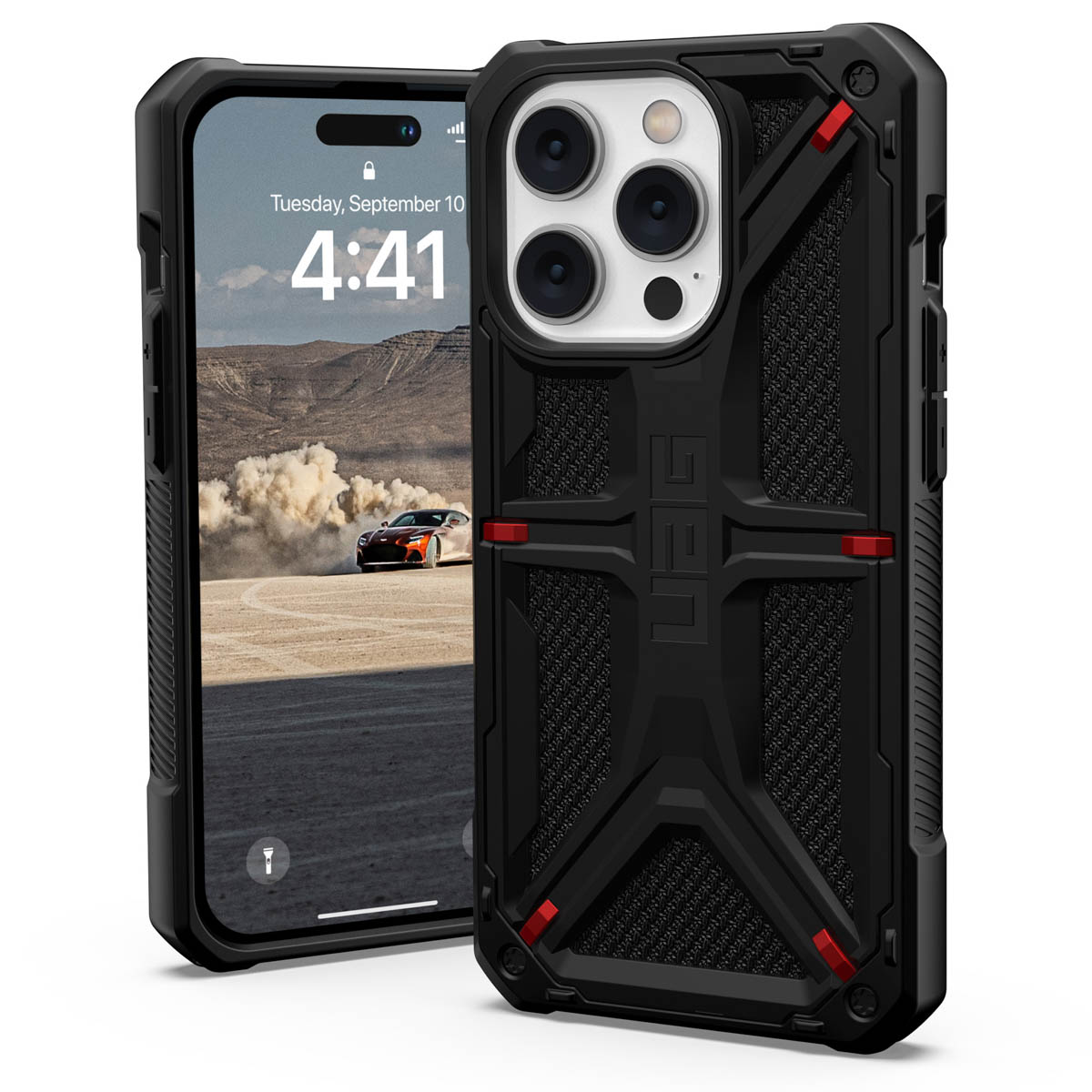 UAG Monarch Backcover voor de Apple iPhone 14 Pro - Kevlar Black