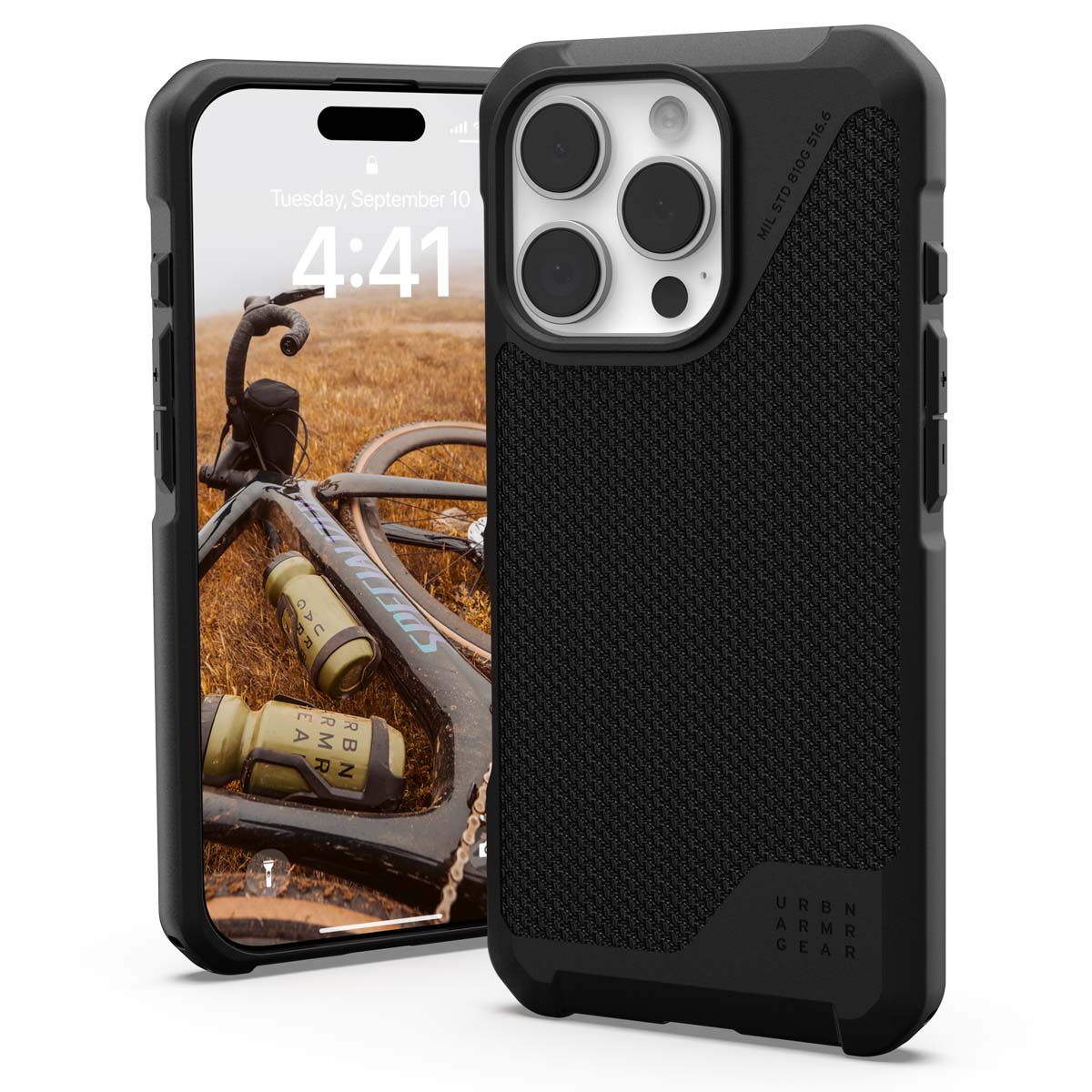 UAG Metropolis LT MagSafe Backcover voor de Apple iPhone 16 Pro - Kevlar Black