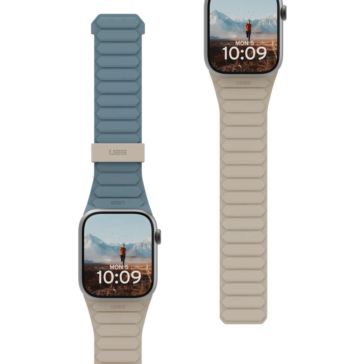 UAG Bracelet Pathfinder réversible en silicone Apple Watch | 44/45/46/49 mm - Dune/Cloud Blue