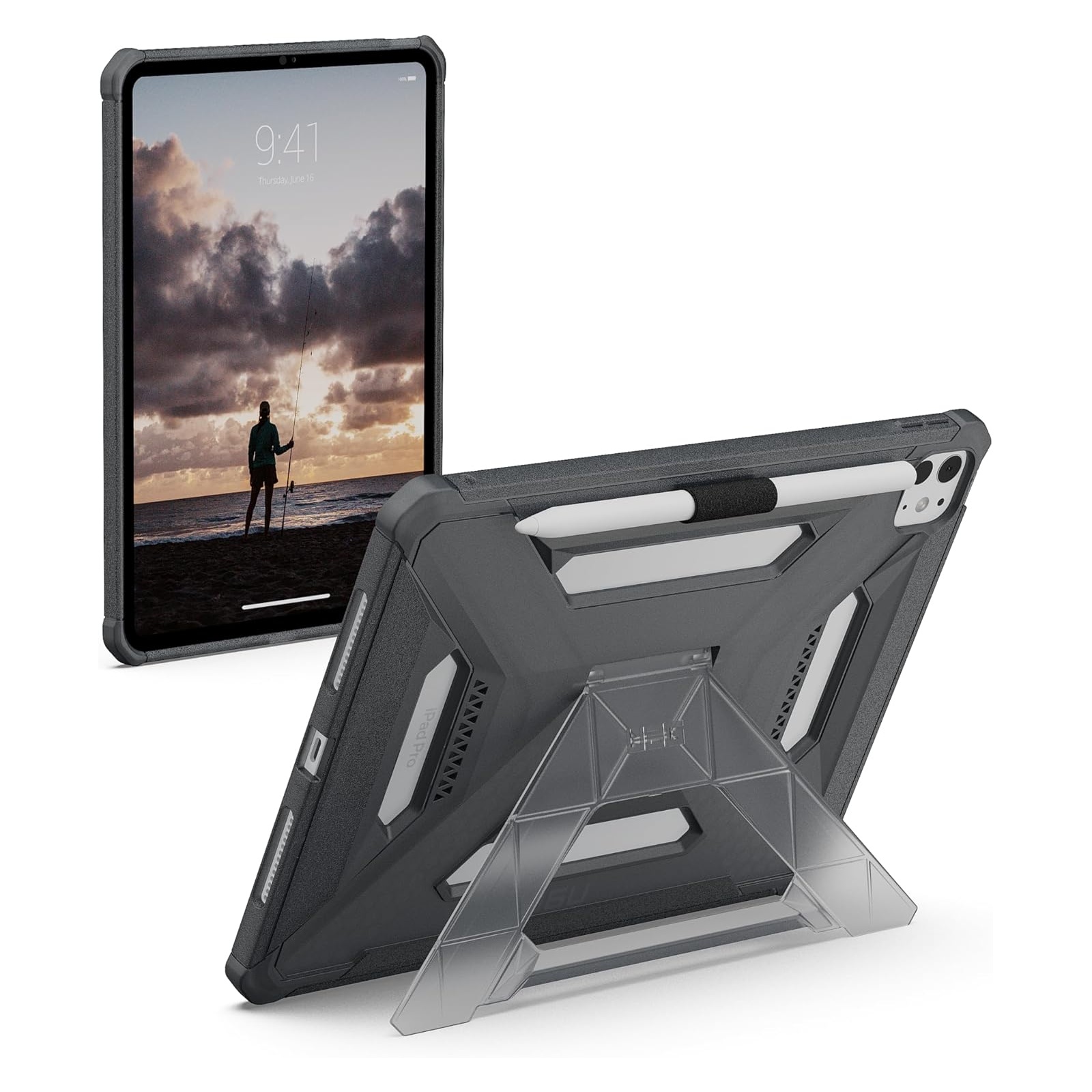 UAG Scout Plus Backcover met stand voor de Apple iPad Pro 11 (2025) M5 / (2024) M4 - Ash