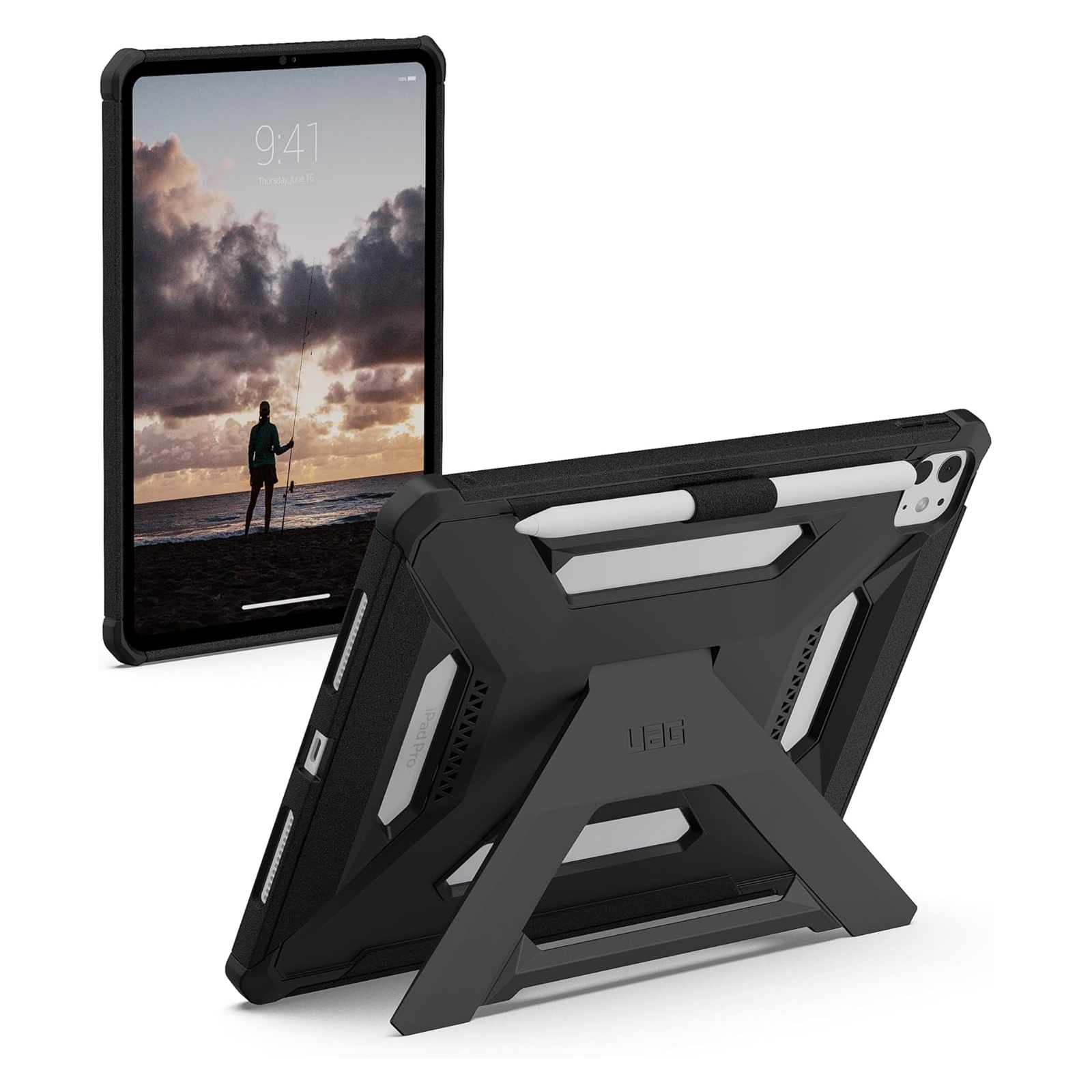 UAG Scout Plus Backcover met stand voor de Apple iPad Pro 11 (2025) M5 / (2024) M4 - Black