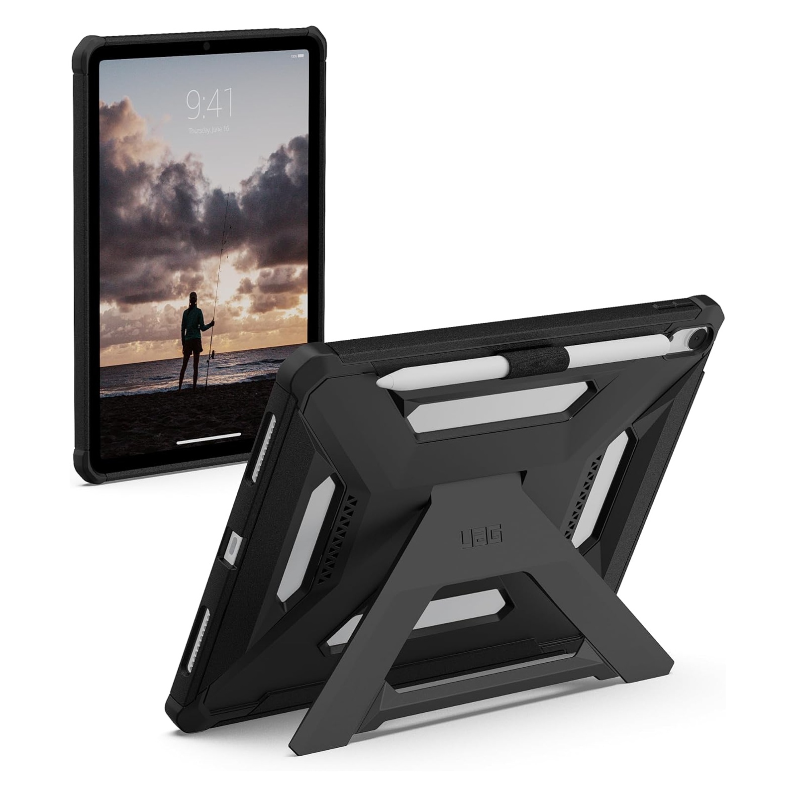 UAG Scout Plus Backcover met stand voor de Apple iPad Air 11 inch (2026) M4 / (2025) M3 / (2024) M2 - Black