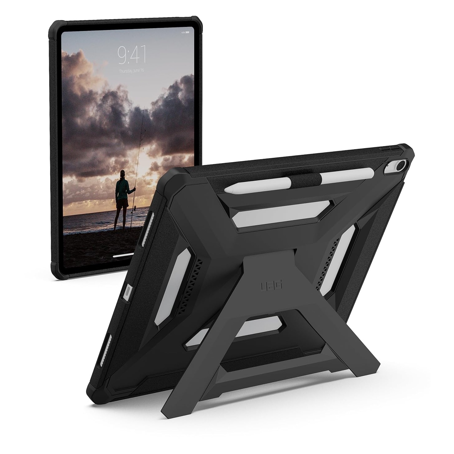 UAG Scout Plus Backcover met stand voor de Apple iPad Air 13 inch (2026) M4 / (2025) M3 / (2024) M2 - Black