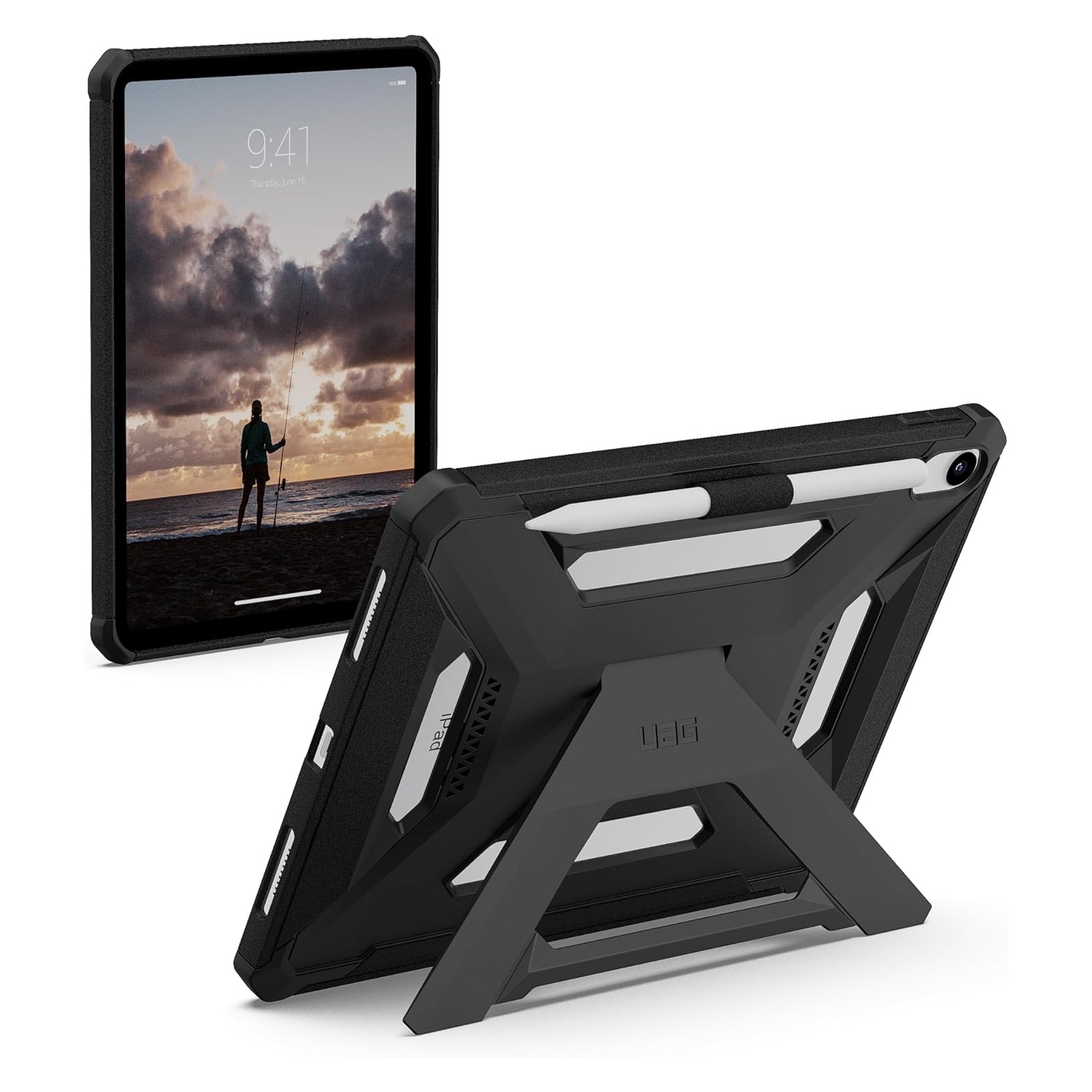 UAG Scout Plus Backcover met stand voor de Apple iPad 11 (2025) 11 inch A16 / iPad 10 (2022) 10.9 inch - Black