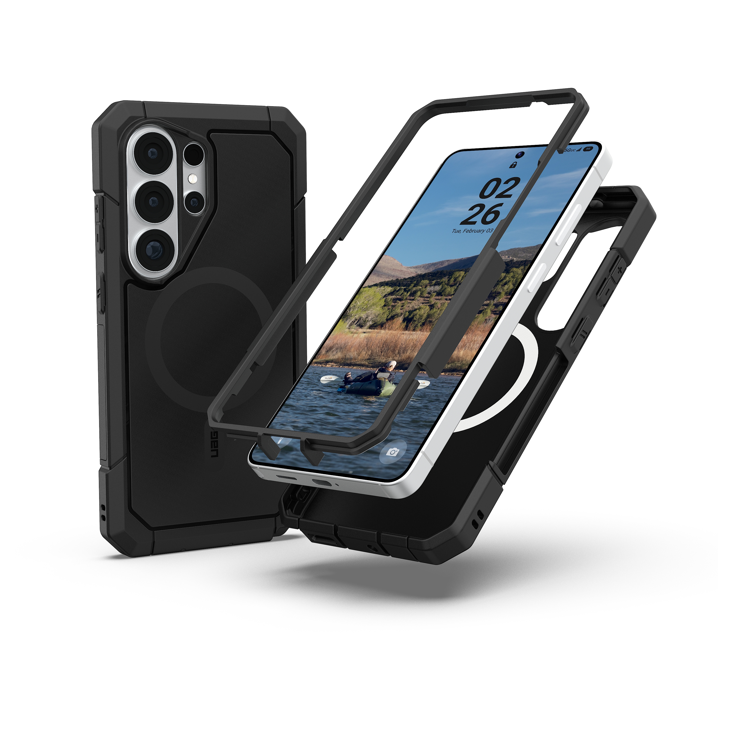 UAG Trooper coque arrière avec aimant Samsung Galaxy S26 Ultra - Black (Opaque)