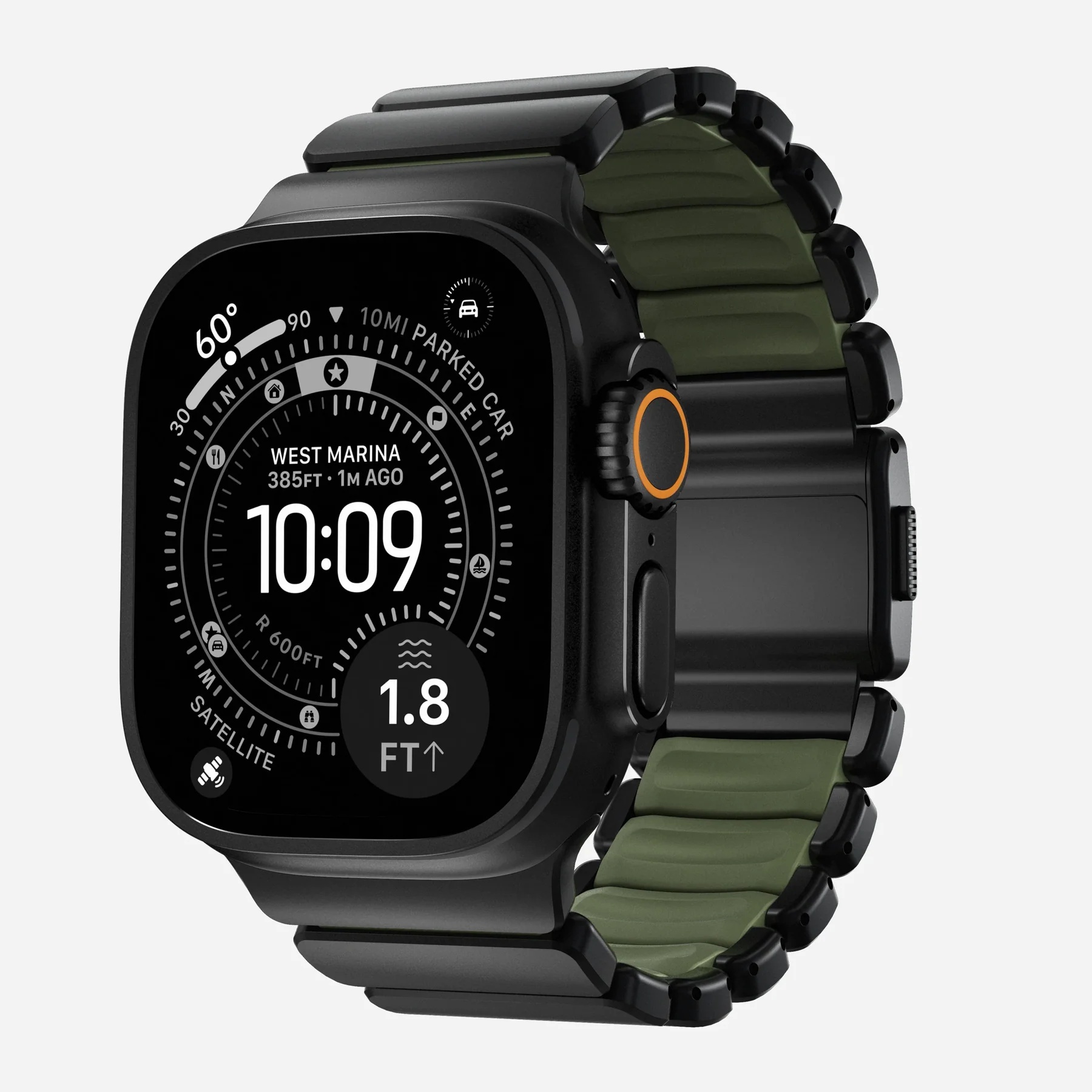 Nomad Bracelet Stratos Apple Watch | 44/45/46/49 mm - Forest Green / Black Titanium
