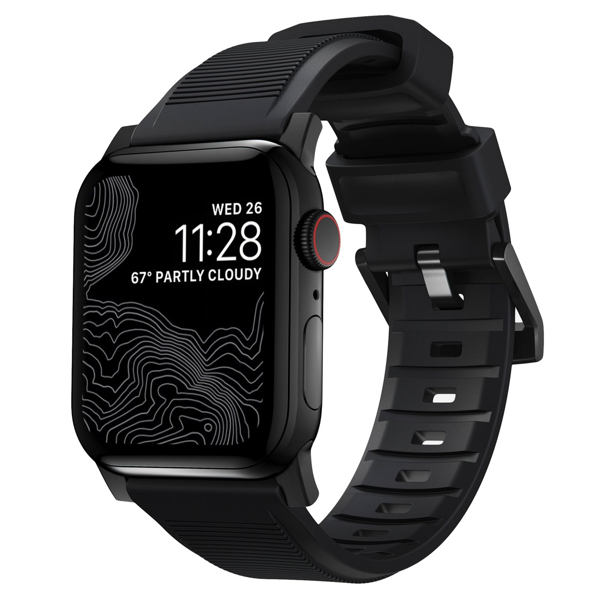 Nomad Bracelet robuste FKM Apple Watch | 44/45/46/49 mm - Noir / Noir