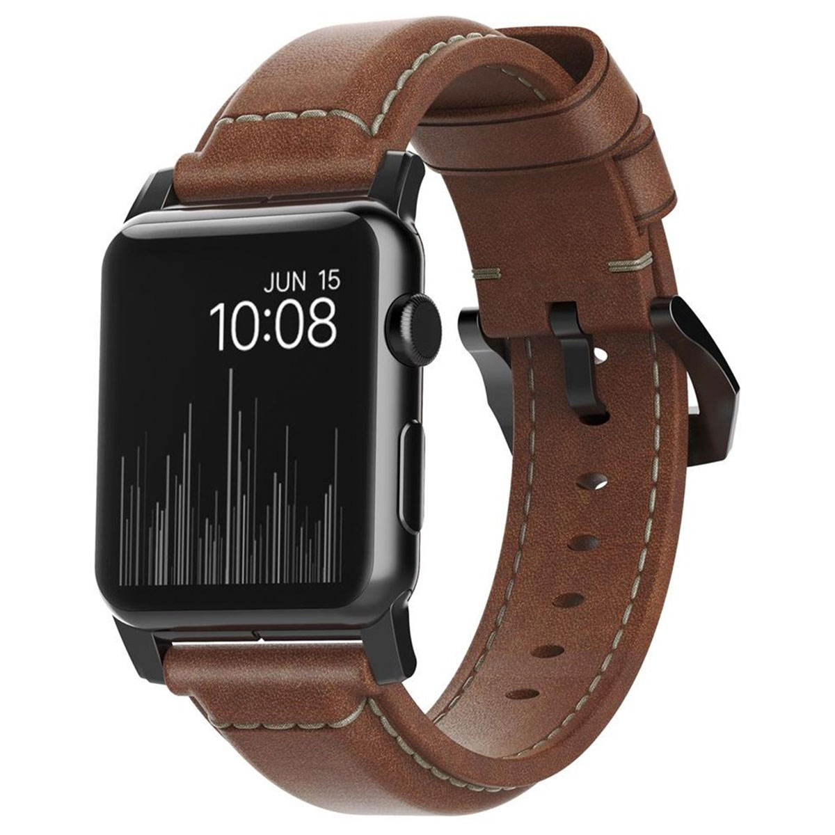 Nomad Bracelet traditionnel en cuir Apple Watch | 44/45/46/49 mm - Brown / Black