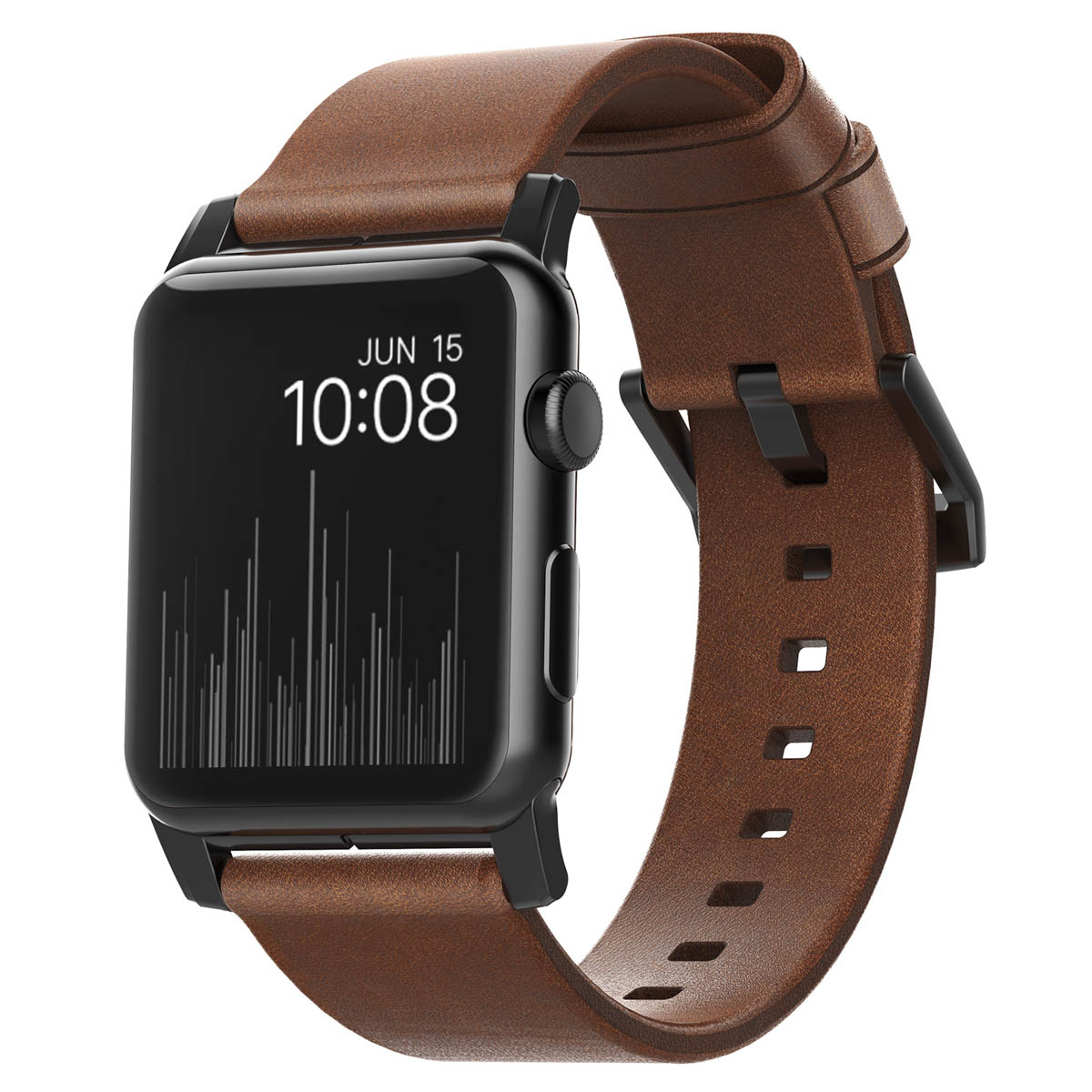 Nomad Bracelet moderne en cuir Apple Watch | 44/45/46/49 mm - Brown / Black