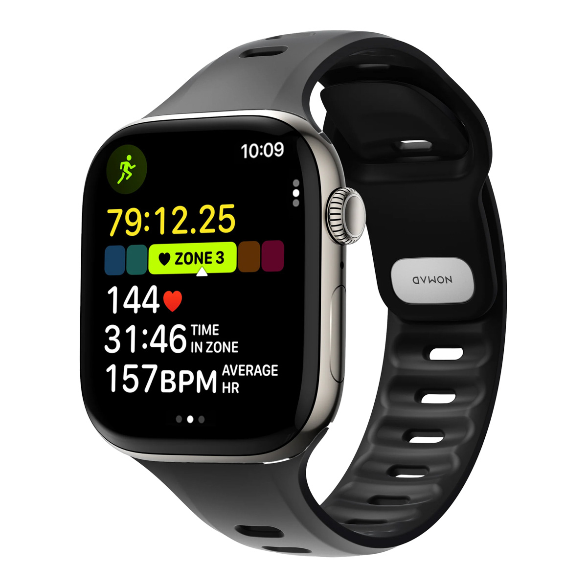 Nomad Bracelet Tempo en silicone Apple Watch | 44/45/46/49 mm - Black