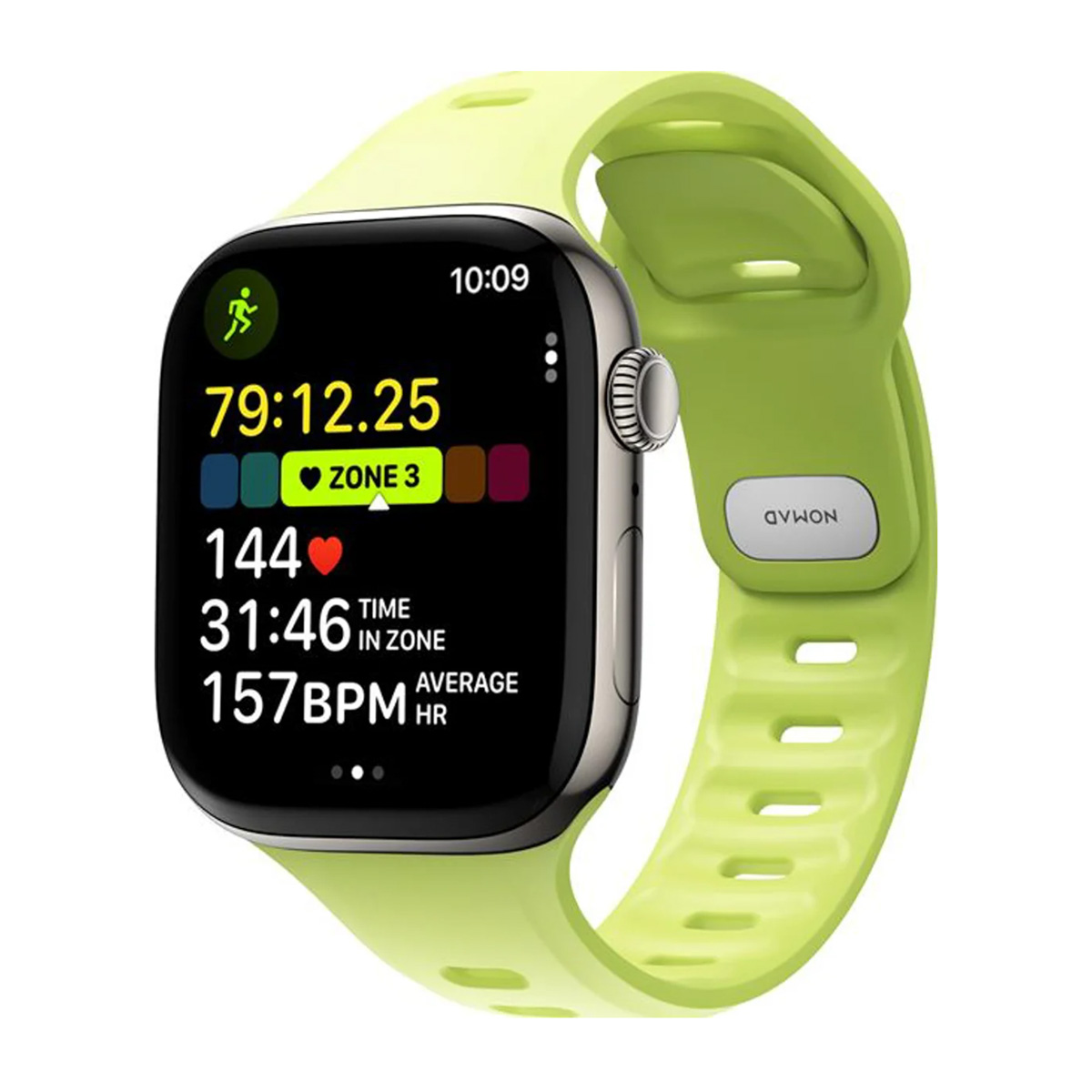 Nomad Bracelet Tempo en silicone Apple Watch | 44/45/46/49 mm - Wide fit - Lime