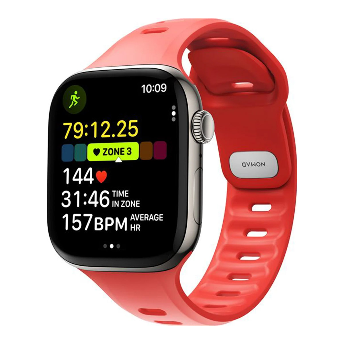 Nomad Bracelet Tempo en silicone Apple Watch | 44/45/46/49 mm - Wide fit - Coral