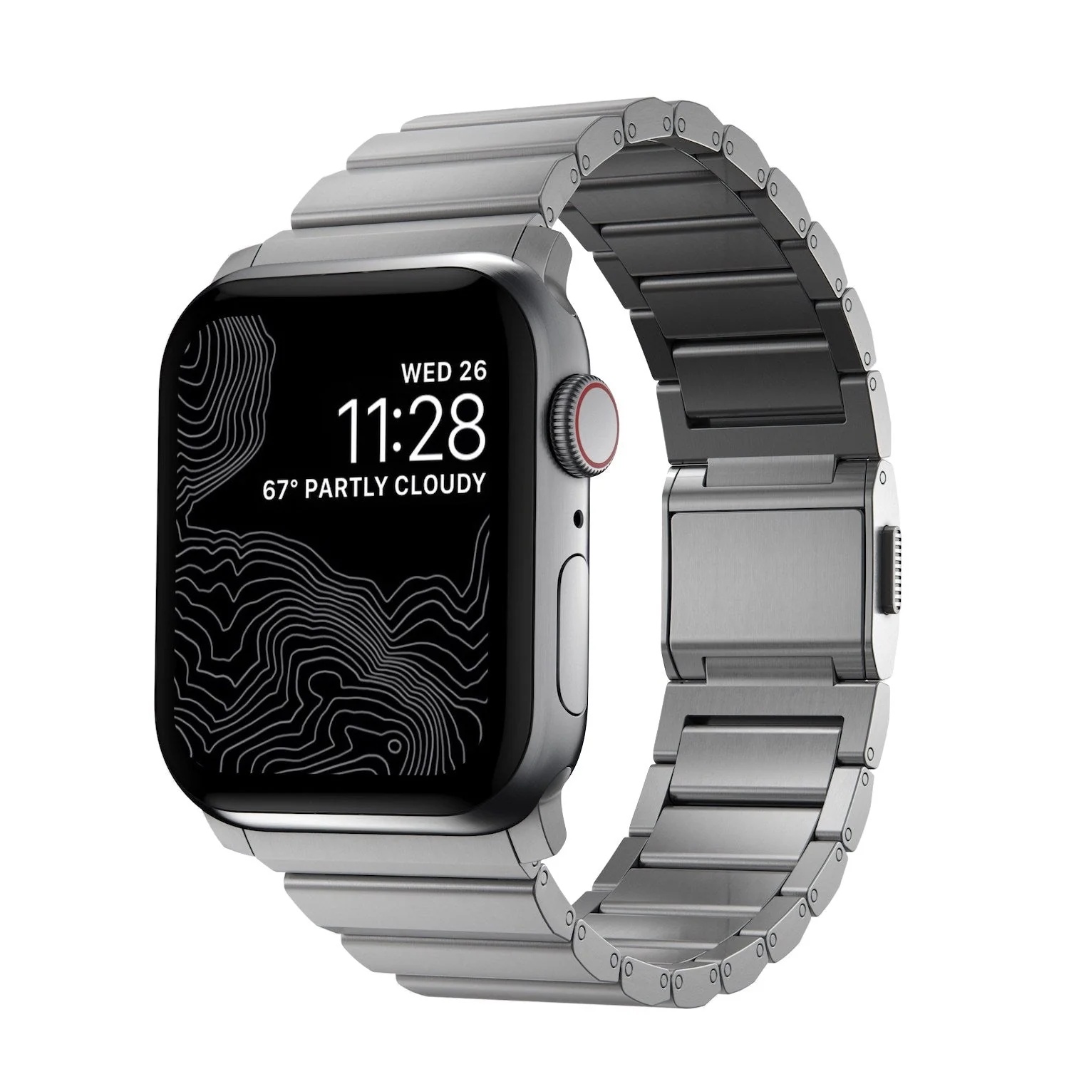 Nomad Titanium schakelband voor de Apple Watch | 44/45/46/49 mm - Zilver