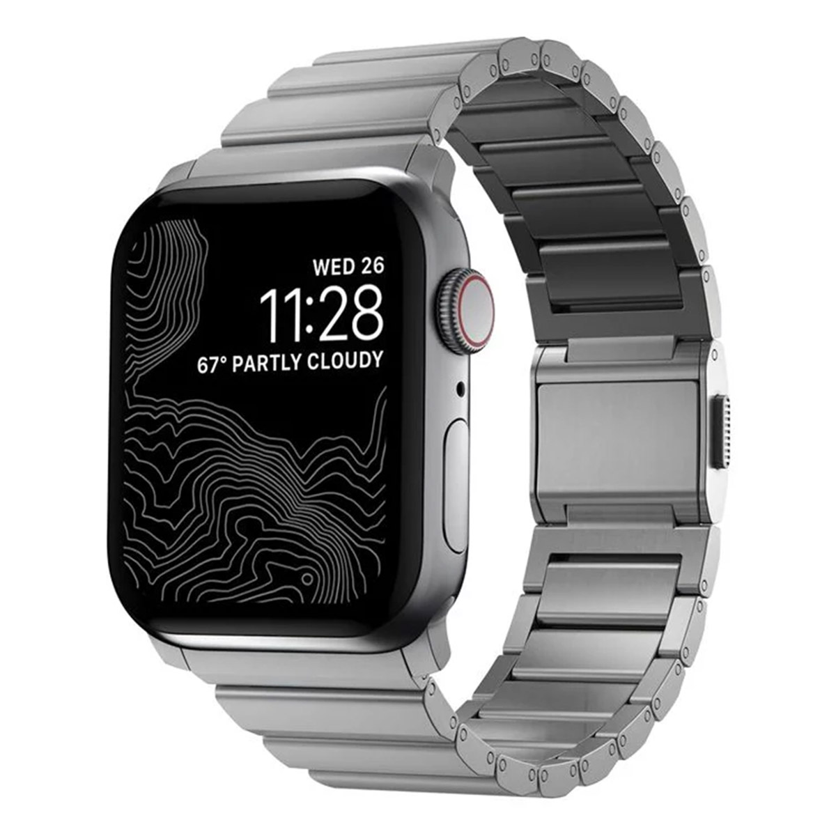 Nomad Titanium schakelband voor de Apple Watch | 44/45/46/49 mm - Silver