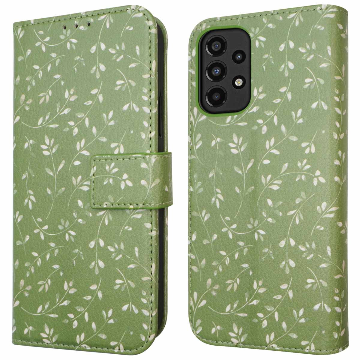 imoshion Design Bookcase voor de Samsung Galaxy A33 - Green Flowers