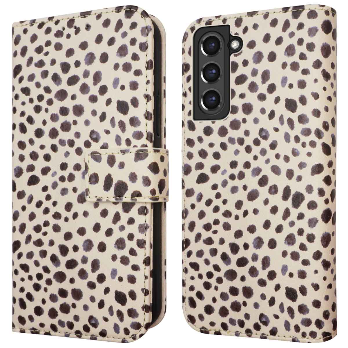 imoshion Design Bookcase voor de Samsung Galaxy S21 FE - Black And White Dots