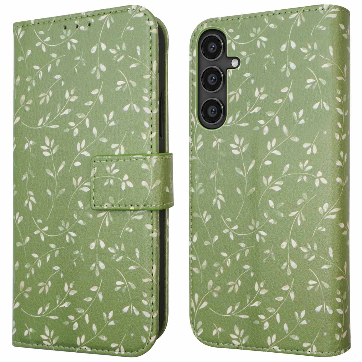 imoshion Design Bookcase voor de Samsung Galaxy S23 FE - Green Flowers