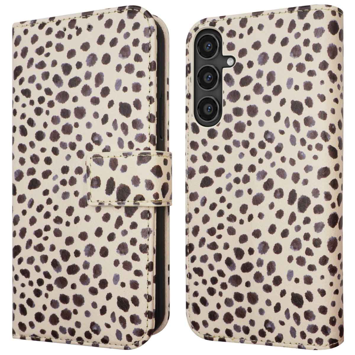 imoshion Design Bookcase voor de Samsung Galaxy S23 FE - Black And White Dots