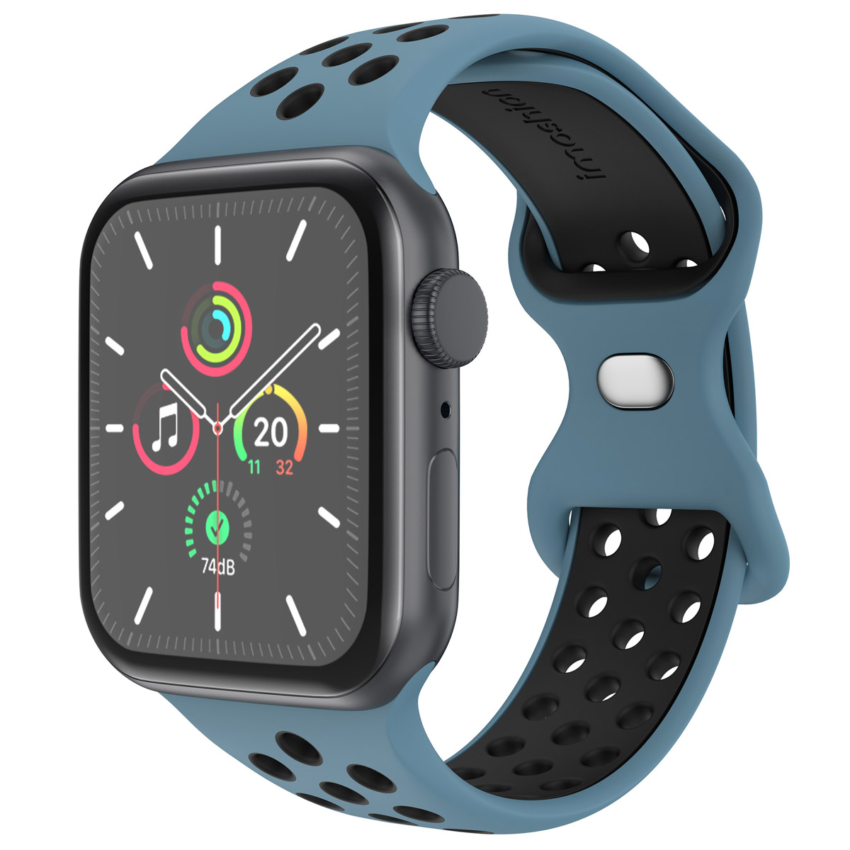 imoshion Bracelet Sport⁺ en silicone Apple Watch | 38/40/41/42 mm - Taille S/M - Blue & Black