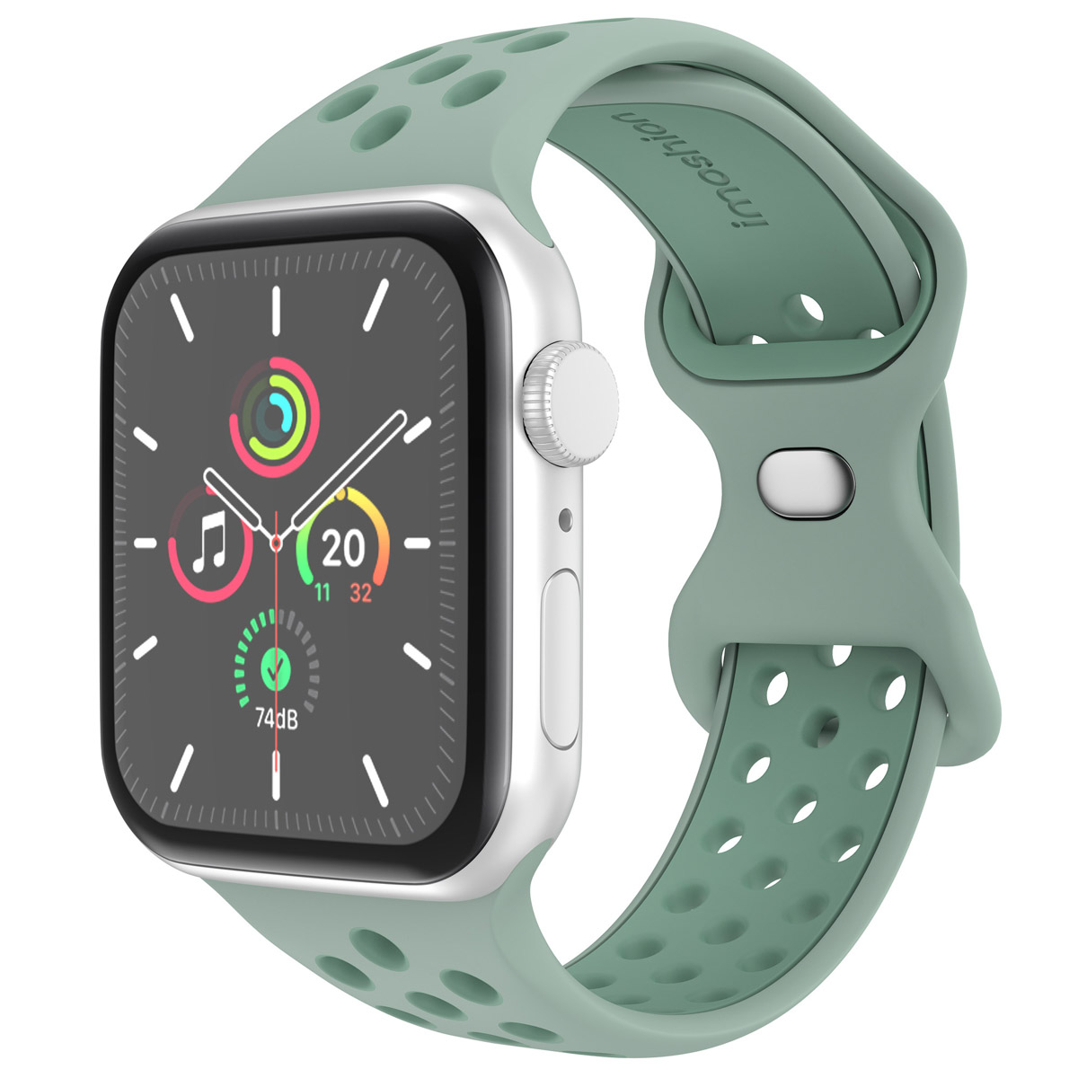 imoshion Bracelet Sport⁺ en silicone Apple Watch | 44/45/46/49 mm - Taille M/L - Light Green & Green