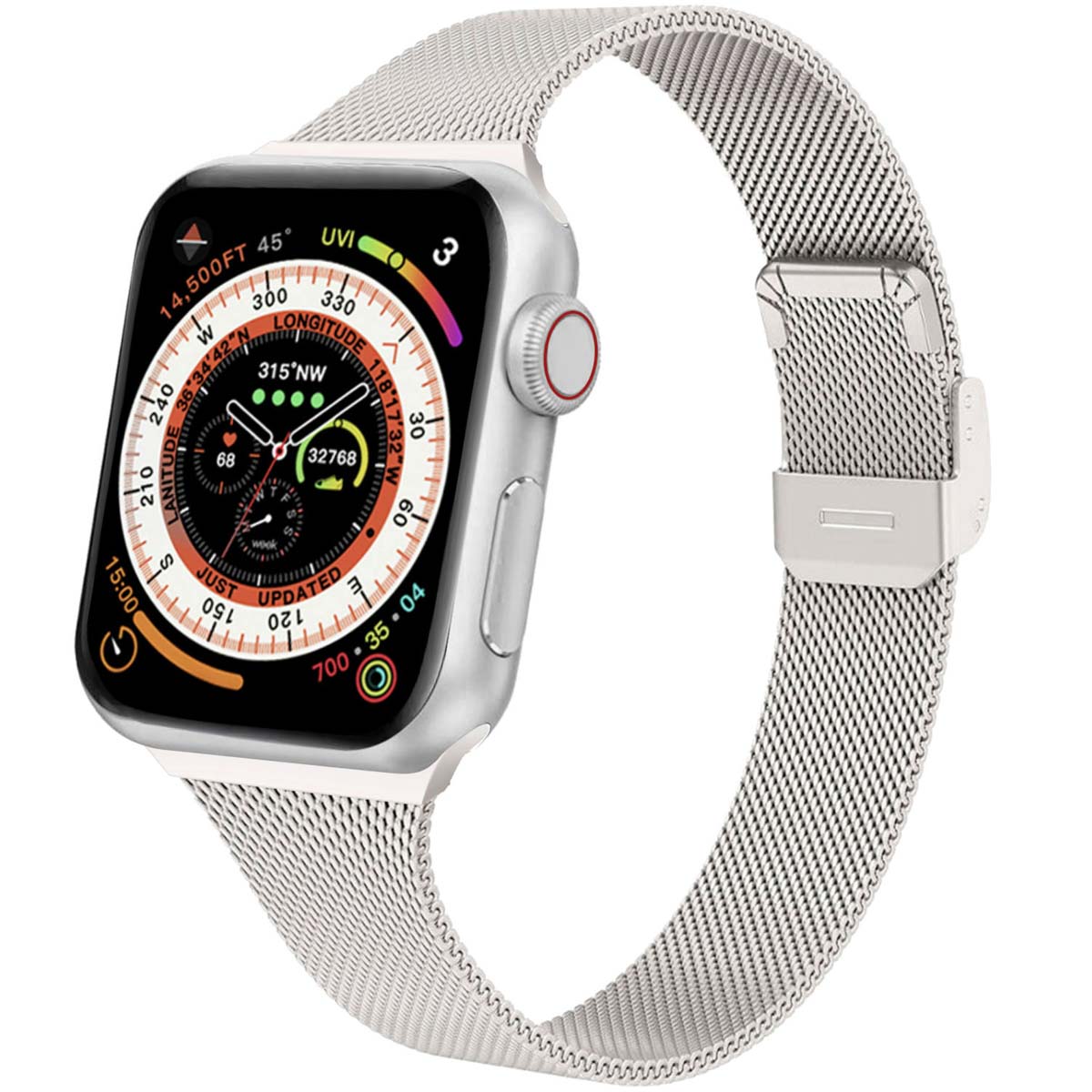 imoshion Bracelet pliant Milanese Apple Watch | 38/40/41/42 mm - Starlight