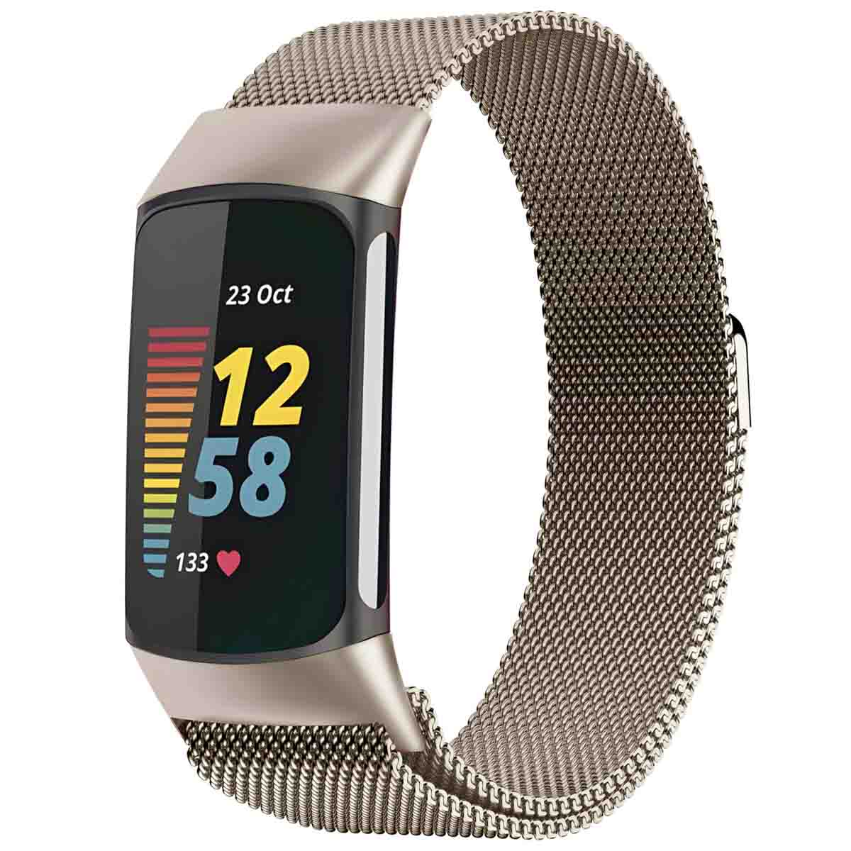 imoshion Bracelet magnétique milanais Fitbit Charge 5 - Taille S - Starlight