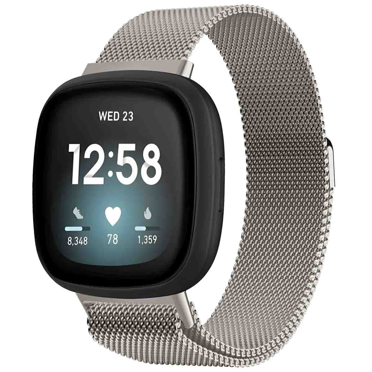 imoshion Bracelet magnétique milanais Fitbit Versa 4/ 3 / Sense (2) - Starlight