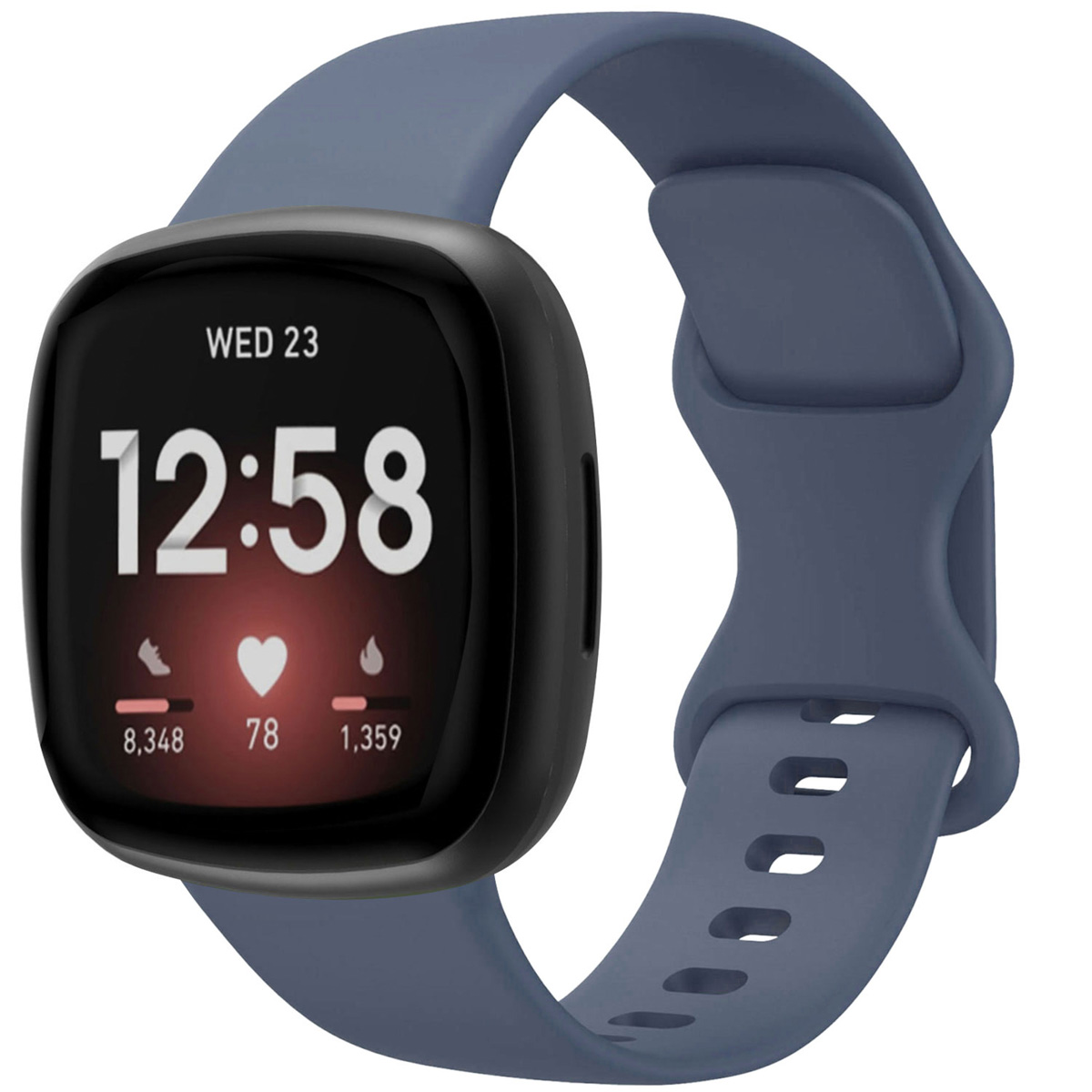 imoshion Bracelet sport en silicone Fitbit Versa 4 / 3 / Sense (2) - Bleu foncé