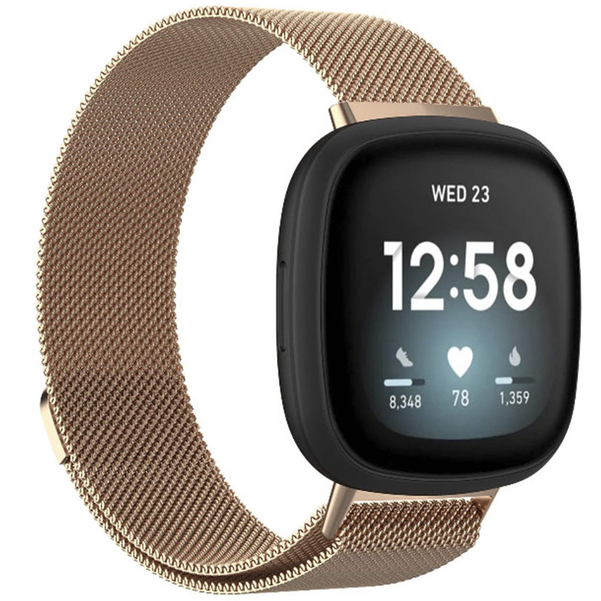imoshion Bracelet magnétique milanais Fitbit Versa 4/ 3 / Sense (2) - Rose Doré