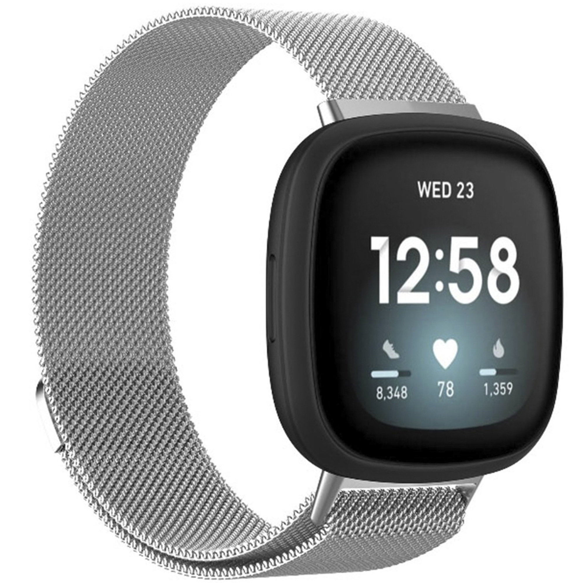 imoshion Bracelet magnétique milanais Fitbit Versa 4/ 3 / Sense (2) - Argent