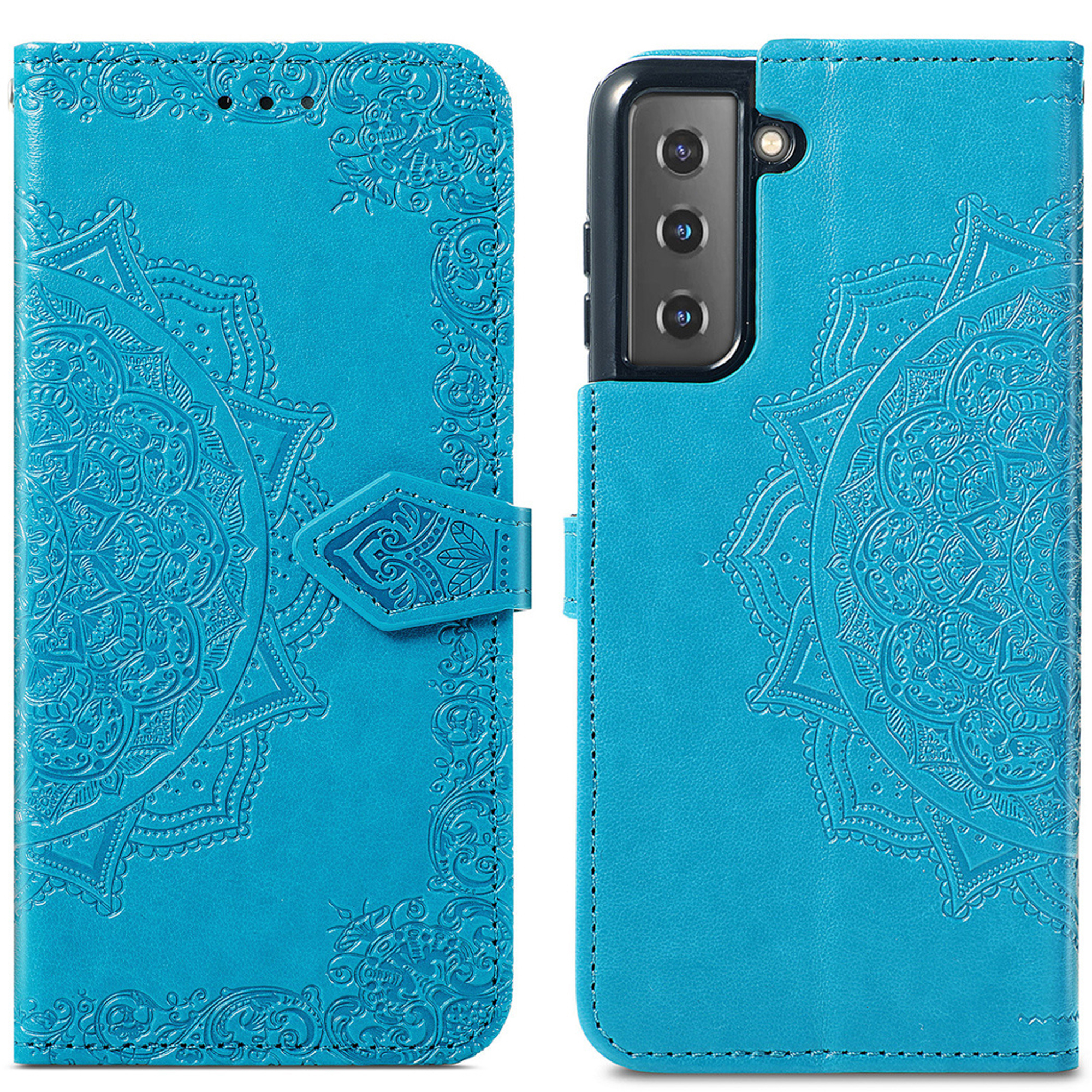 imoshion Mandala Bookcase voor de Samsung Galaxy S21 - Turquoise