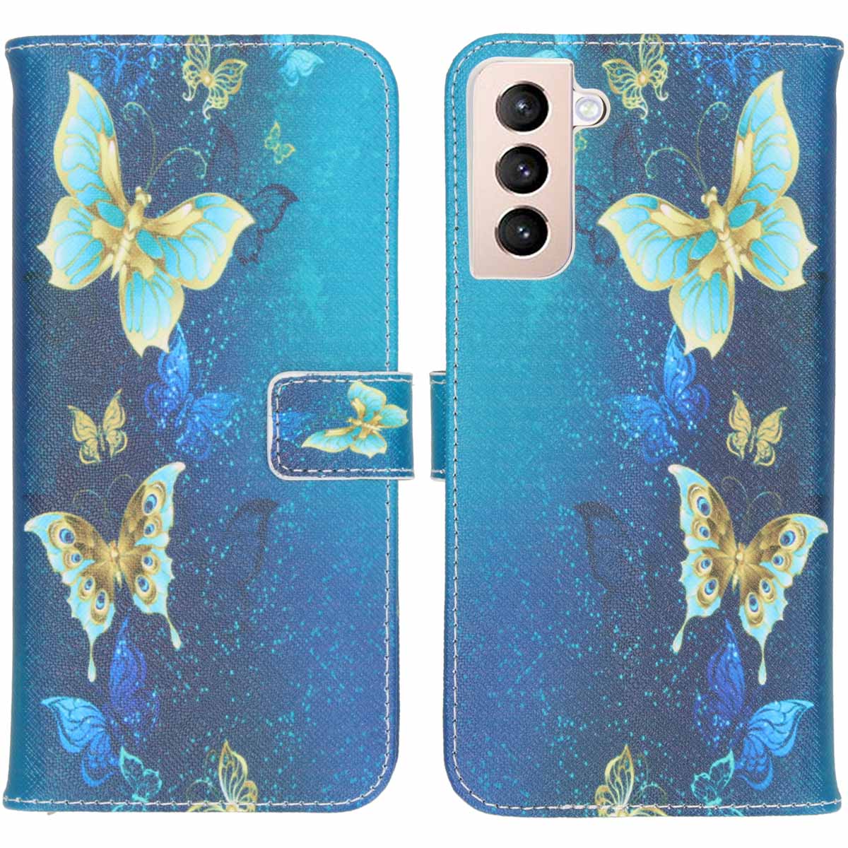 imoshion Design Softcase Bookcase Samsung Galaxy S21 Plus - Blue Butterfly