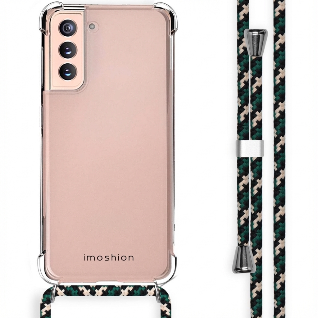 imoshion Coque arrière Transparente avec cordon Samsung Galaxy S21 - Green Multi Color