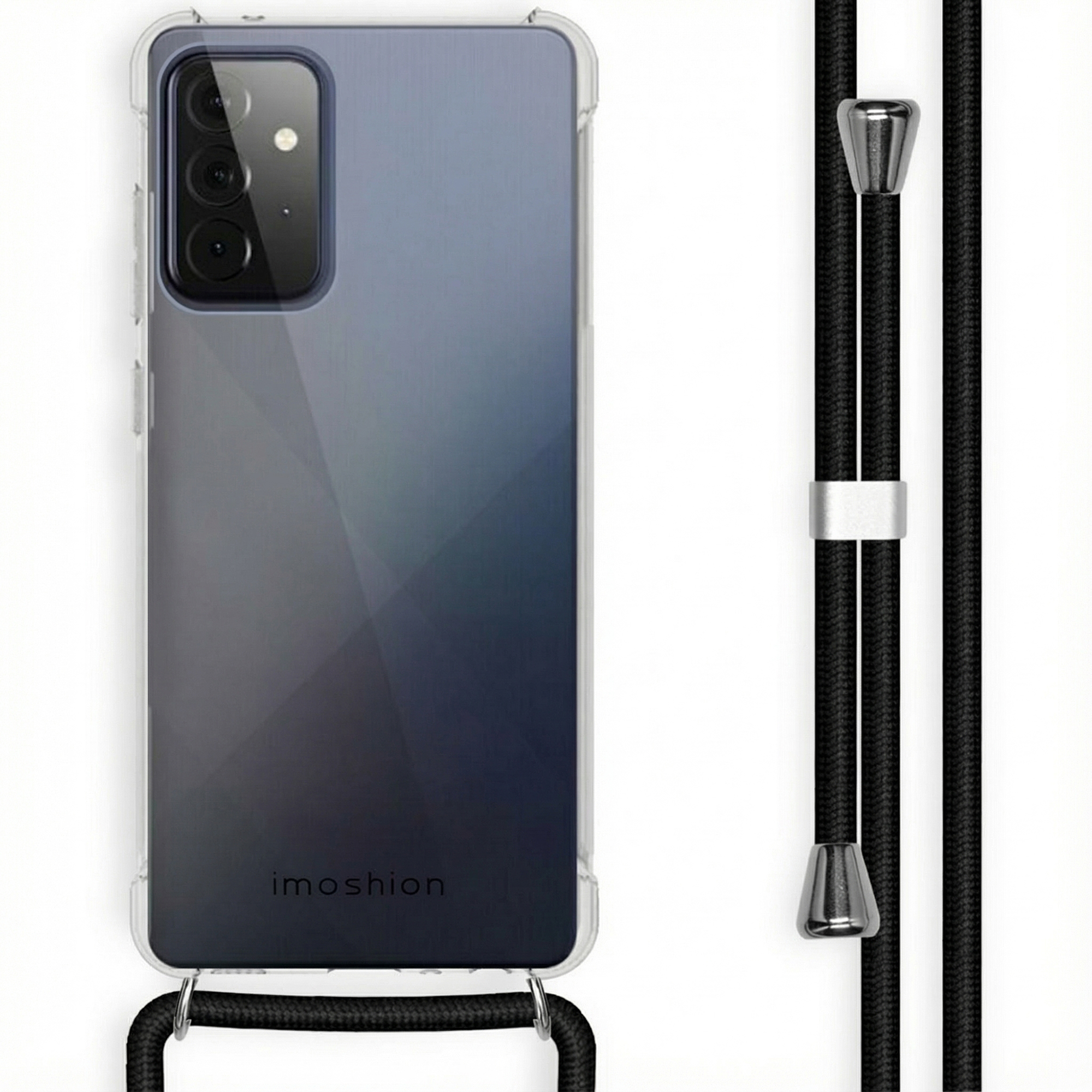 imoshion Coque arrière Transparente avec cordon Samsung Galaxy A72 - Noir