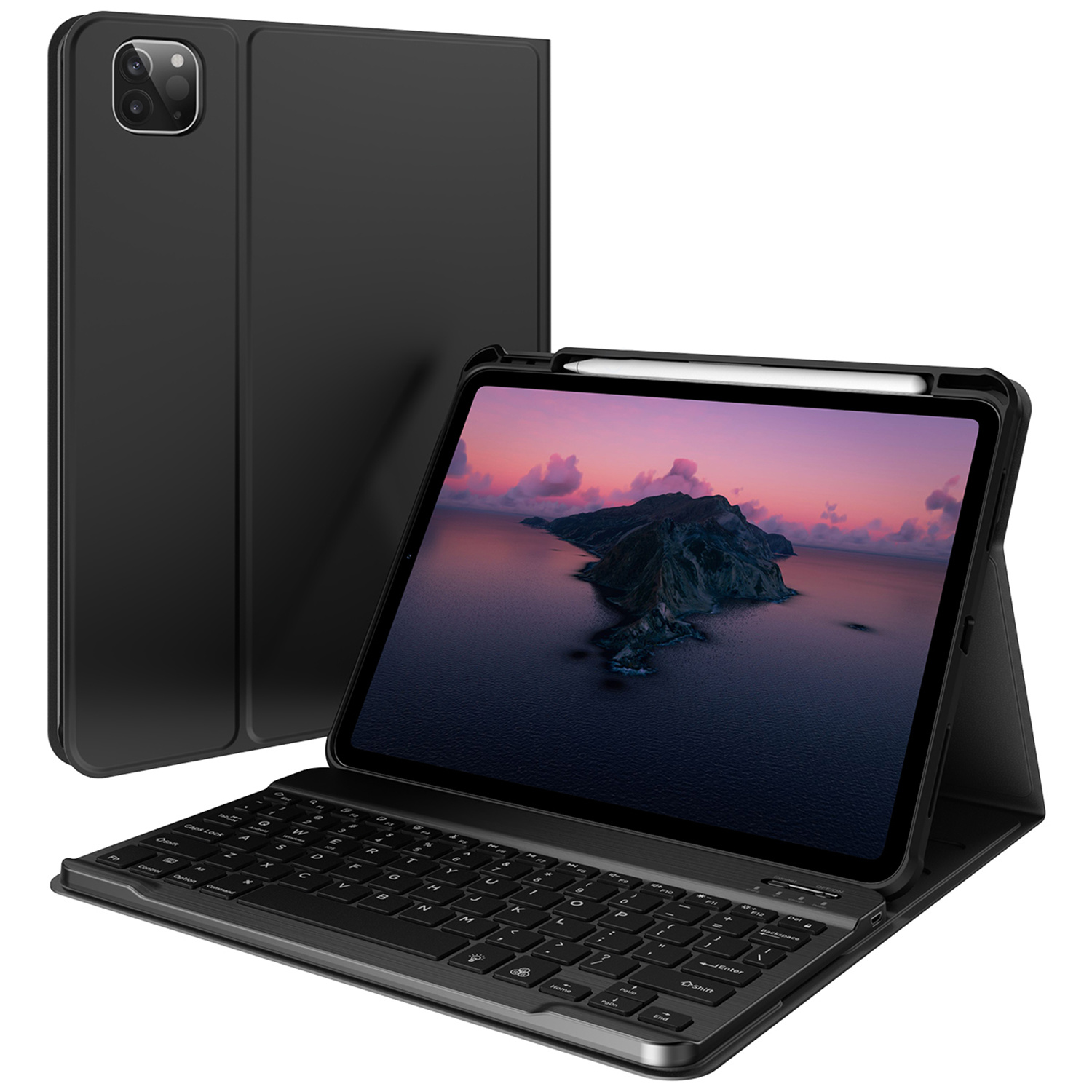 Accezz Bluetooth Keyboard Bookcase voor de Apple iPad Air 11 inch (2026) M4 / (2025) M3 / (2024) M2 / Air 5 (2022) / Air 4 (2020) / Pro 11 (18/20/21/22) - QWERTY / NL - Zwart